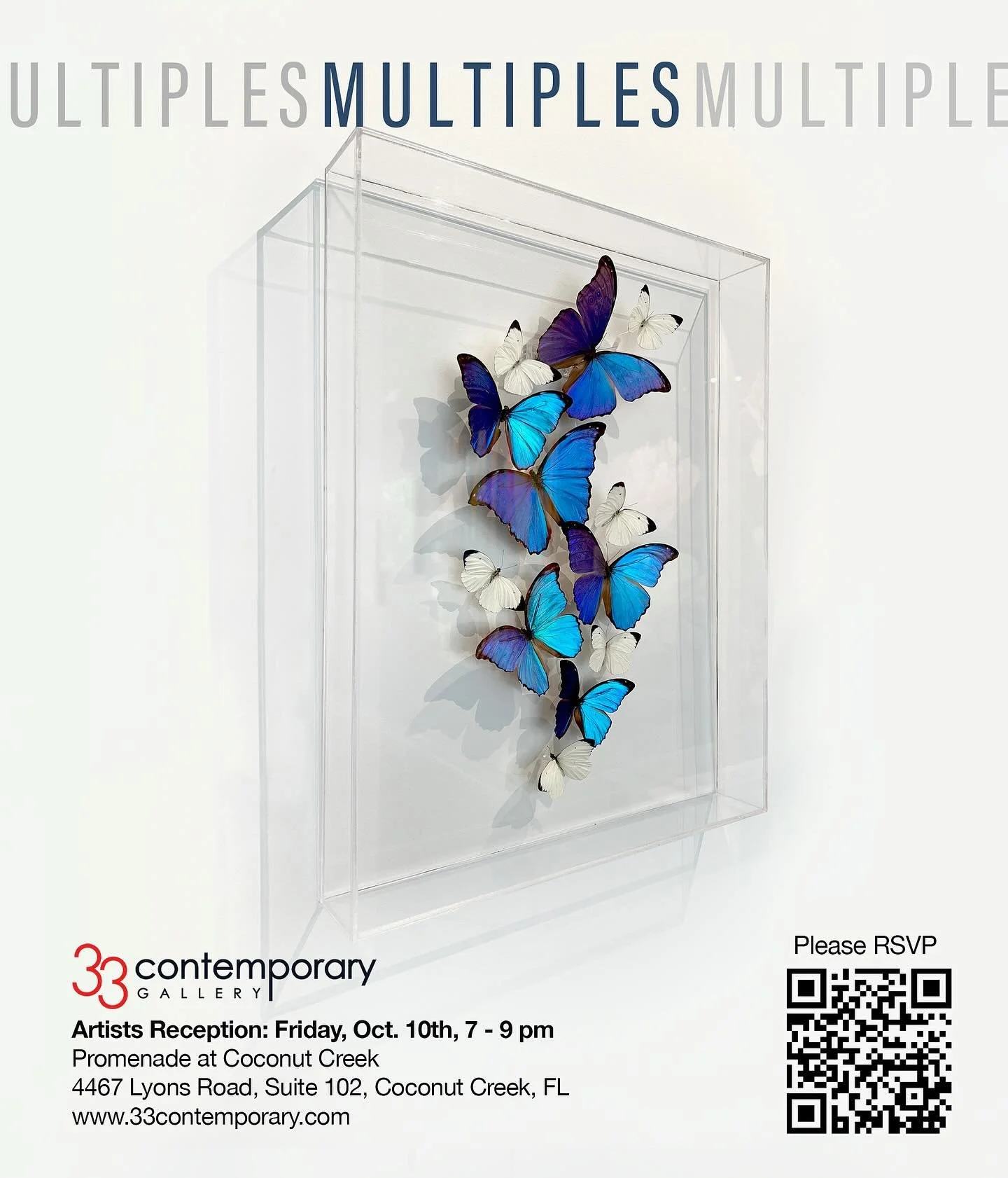 Excited to be part of the group exhibition MULTIPLES at @33contemporary ✨

Join us for an Artist Reception at this beautiful gallery:
Friday, October 10th, 7&ndash;9 PM
📍 Promenade at Coconut Creek, 
4467 Lyons Road, Suite 102

Curated by @sergiogom
