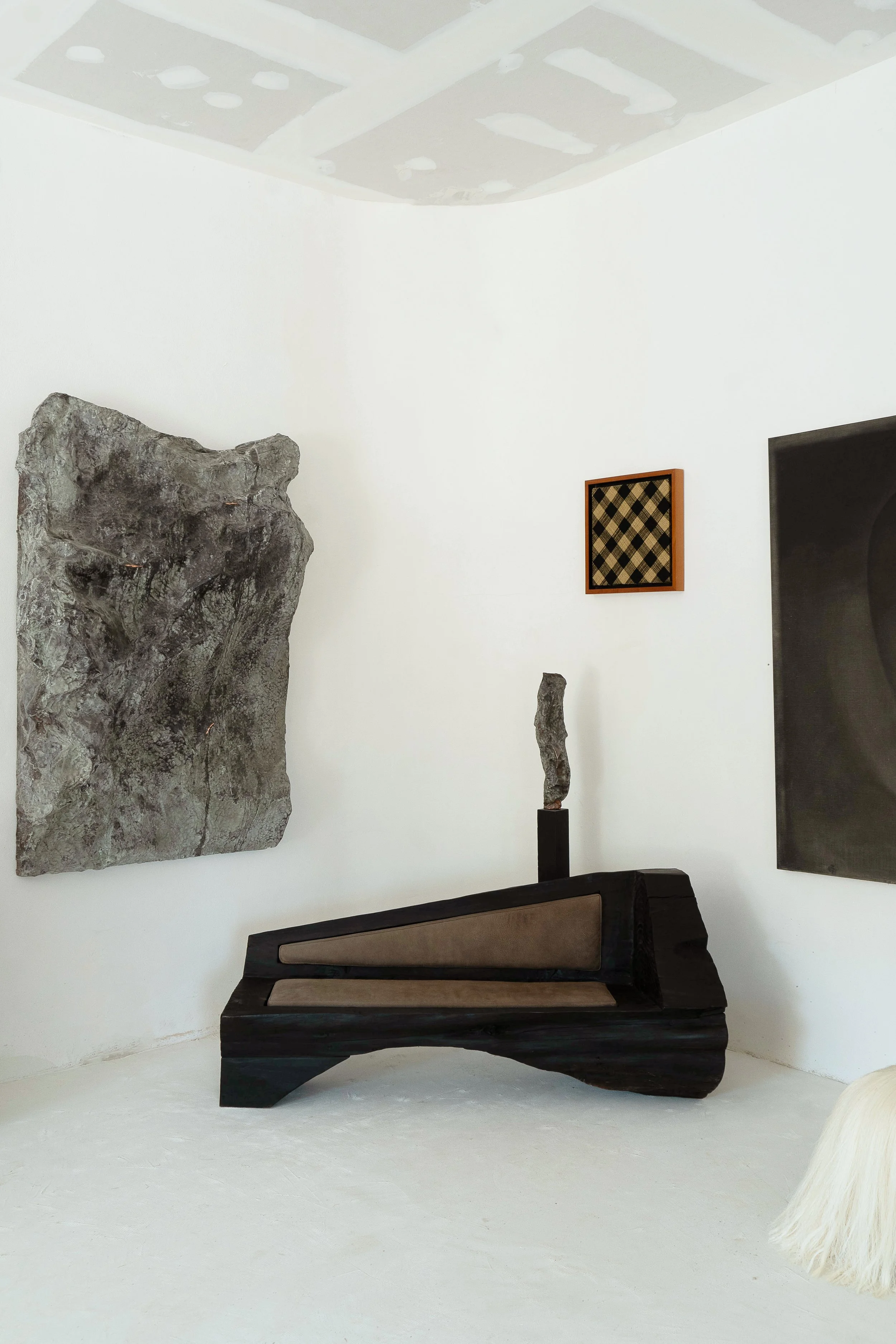 Sculptural sofa by taller batan in a gallery in ibiza