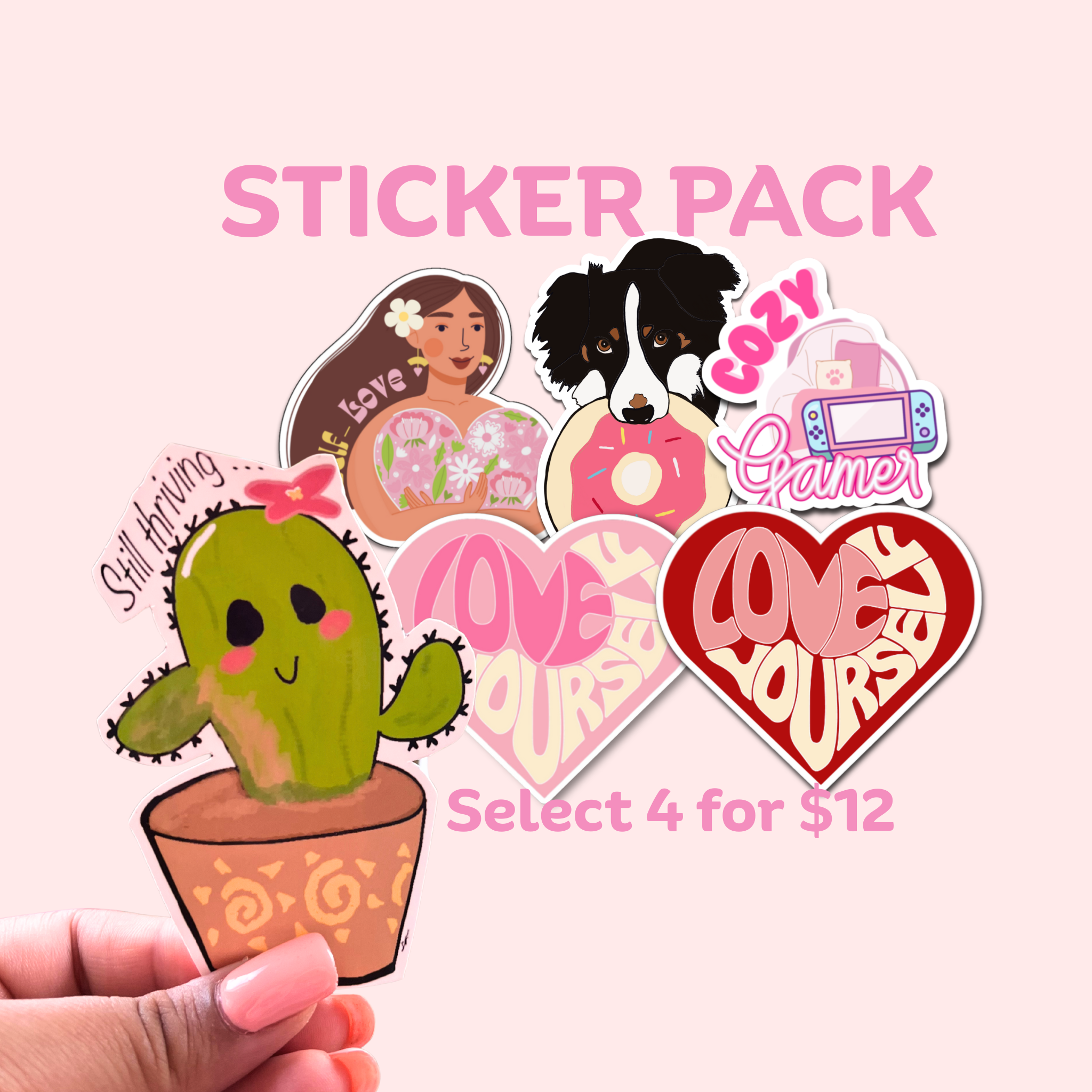 Sticker Pack - 4 Stickers for $12