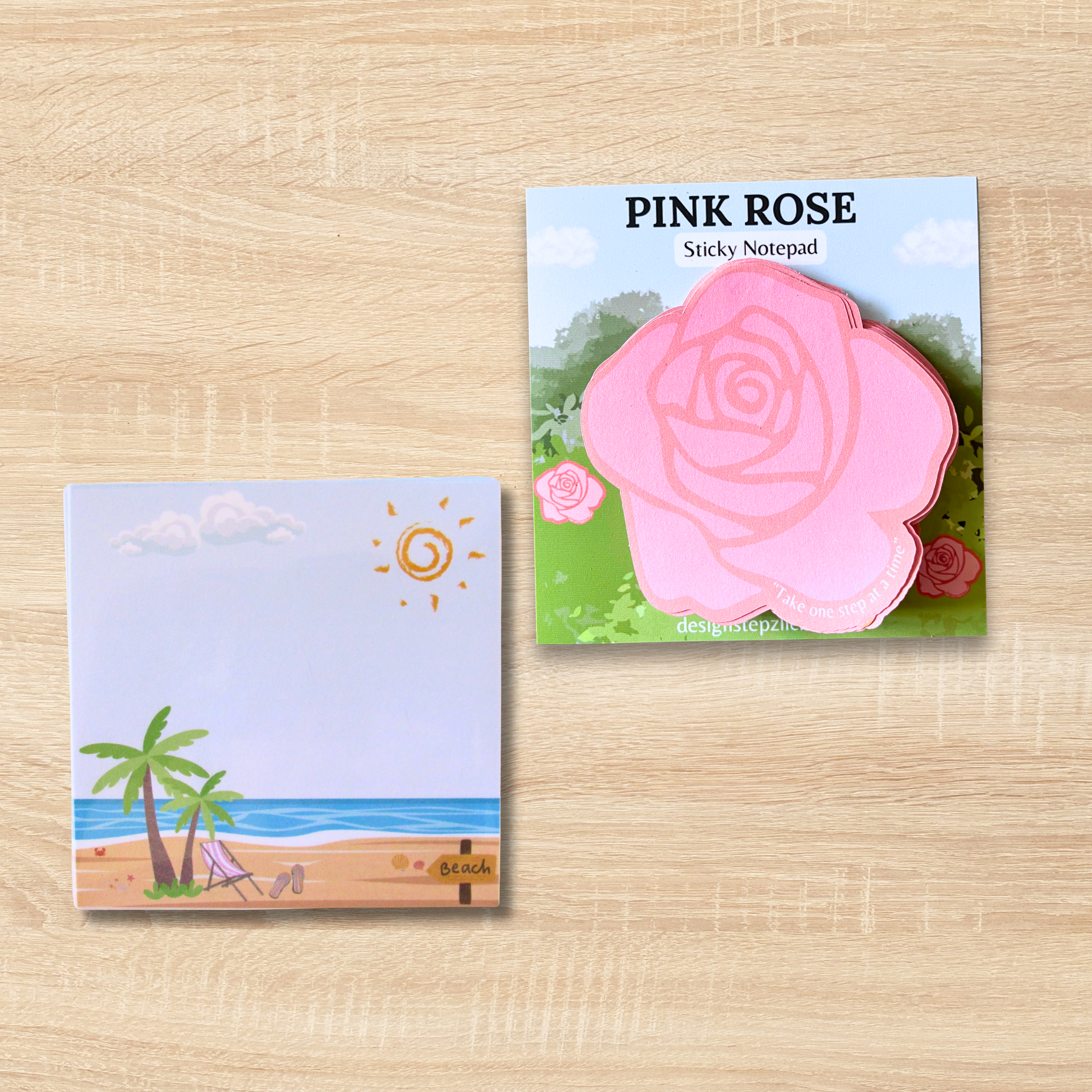 Rose Duo Bundle | Rose Sticky Notes + Notepad, Choose Your Designs