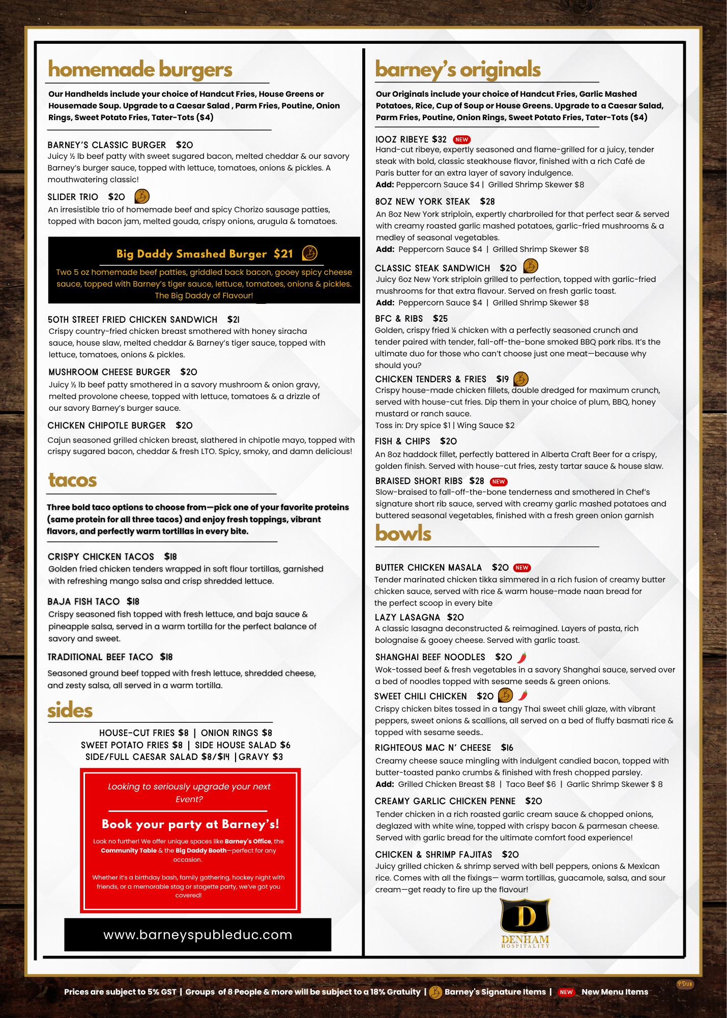 Food — Barney's Pub