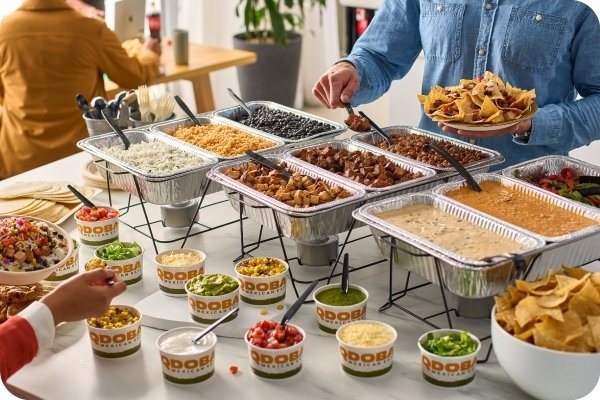 Ready for Cinco De Mayo? Celebrate with a hot bar from Qdoba - they deliver and set up!
