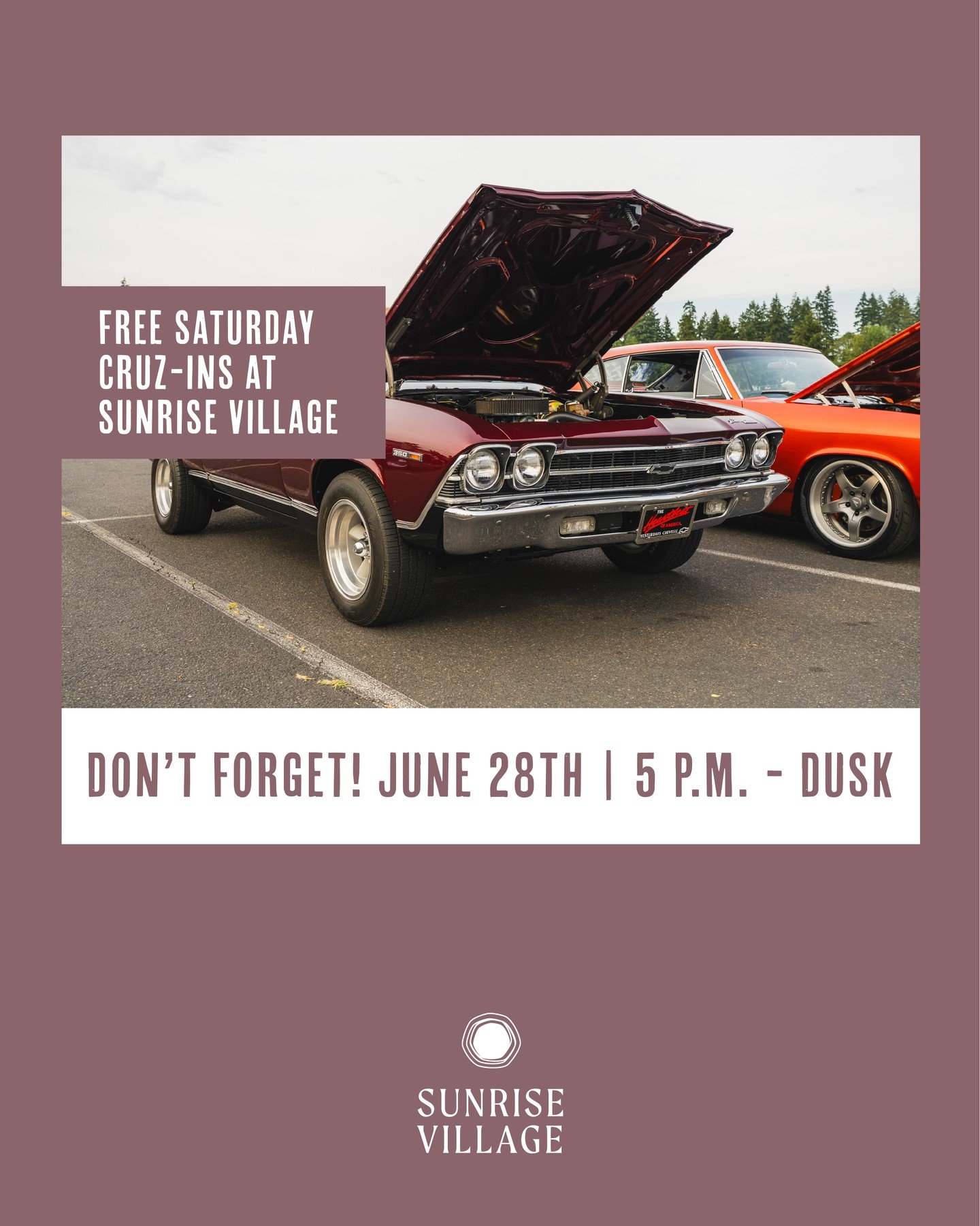 Don&rsquo;t miss Cruzins this Saturday, June 28! A great night for car lovers and spectators alike &mdash; join us behind LA Fitness from 5 PM to dusk.