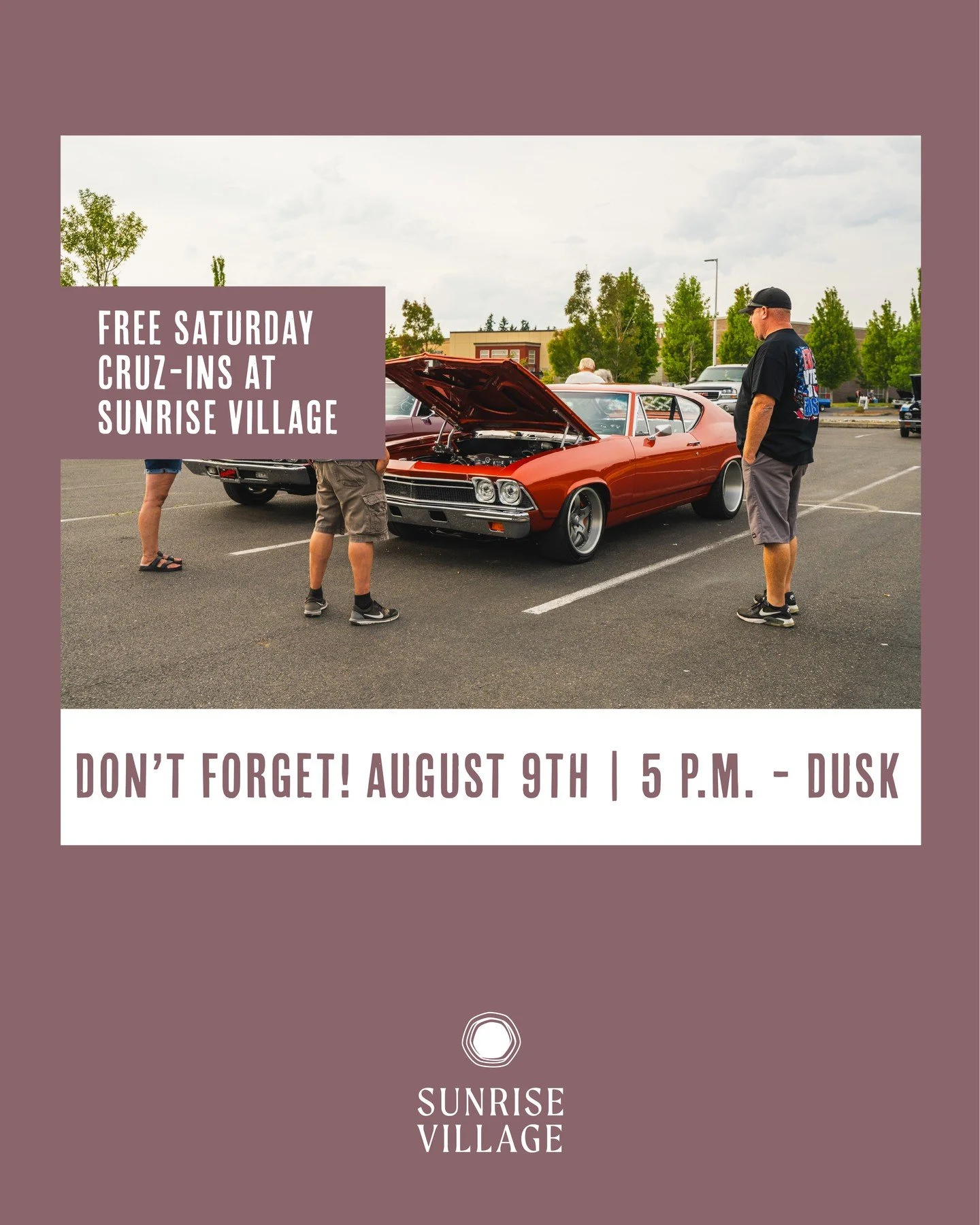 Cruzins returns this Saturday, August 9! Join us for another great evening of vintage cars and community fun starting at 5 PM.