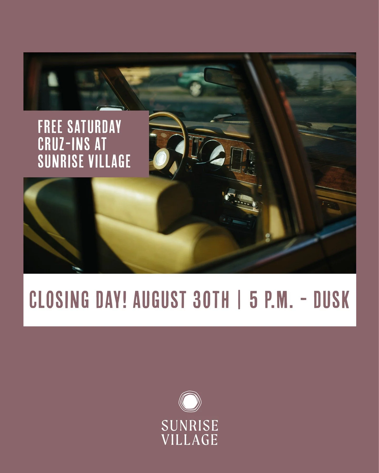 It&rsquo;s the final Cruzins of the summer this Saturday, August 30! Let&rsquo;s go out in style &mdash; bring the family, bring a friend, and enjoy one last evening of classic cars from 5 PM to dusk.