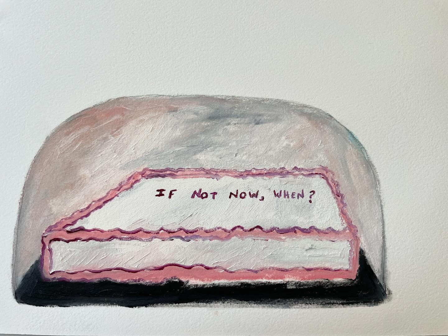 &ldquo;If Not Now, When?&rdquo; 2024. Oil on paper. 9 inches by 12 inches.