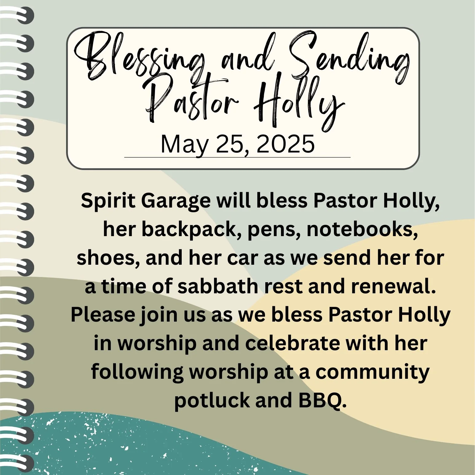Bless Pastor Holly & Potluck BBQ