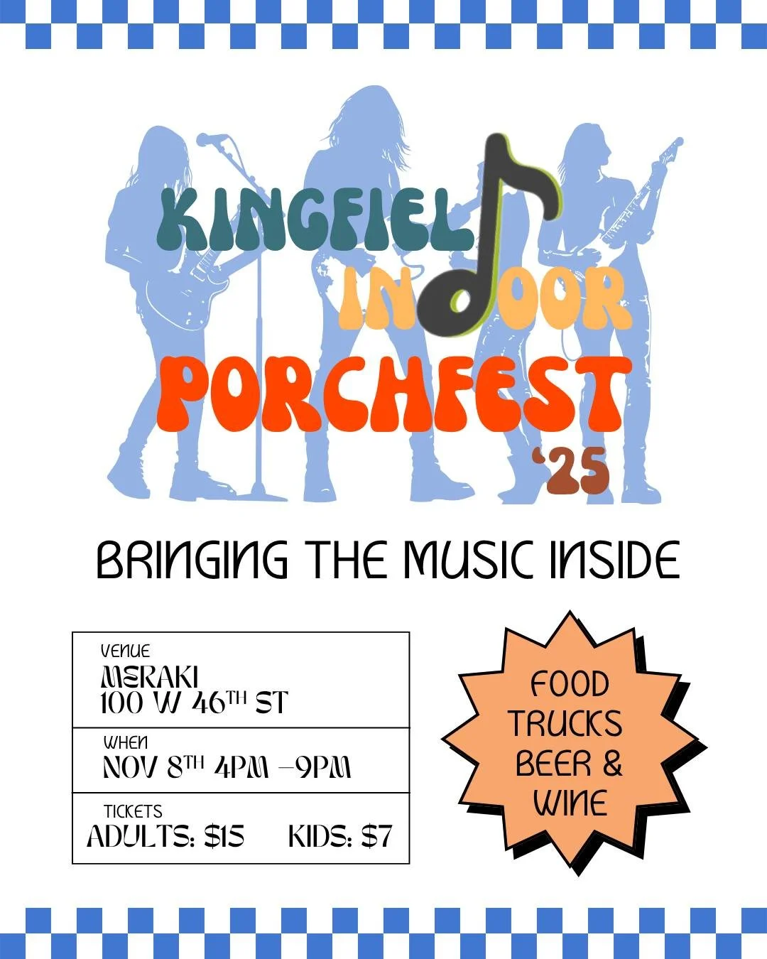 Indoor PorchFest starts in 1 hour! Let's Go!