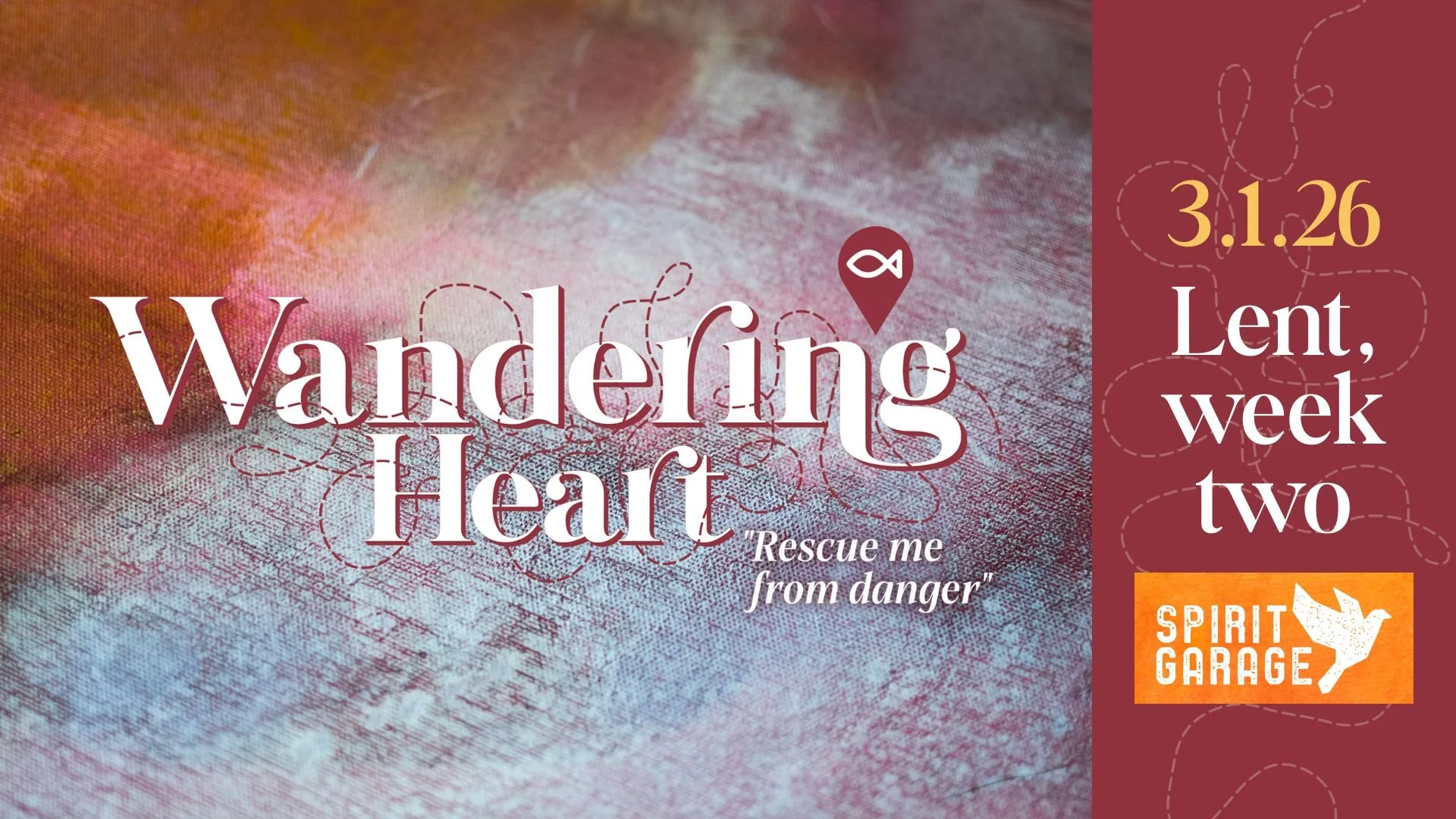 Spirit Garage Worship in Lent
"Rescue me from danger," Matthew 14:22-33 &amp; Psalm 22:23-31
3/1/2026 at 10:30 am
Meraki Building in South Minneapolis

Please join us!

#spiritgarageworship #merakibuiling #wanderingheart