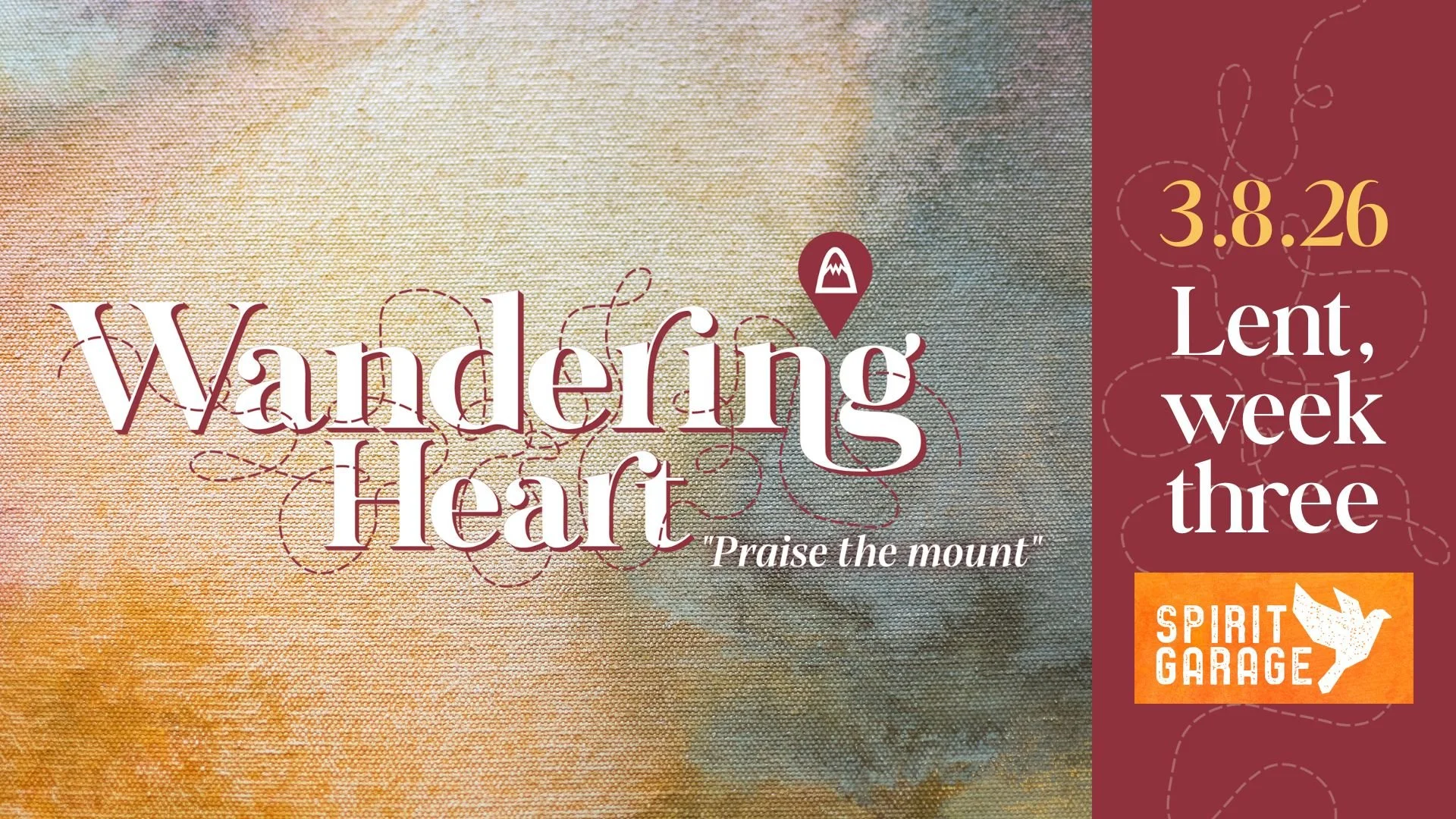 Spirit Garage Worship in Lent
"Praise the Mount," Matthew 16:13-20, Psalm 19
3/8/2026 at 10:30 am
Meraki Building in South Minneapolis
Please join us!

#spiritgarageworship #merakibuiling #wanderingheart