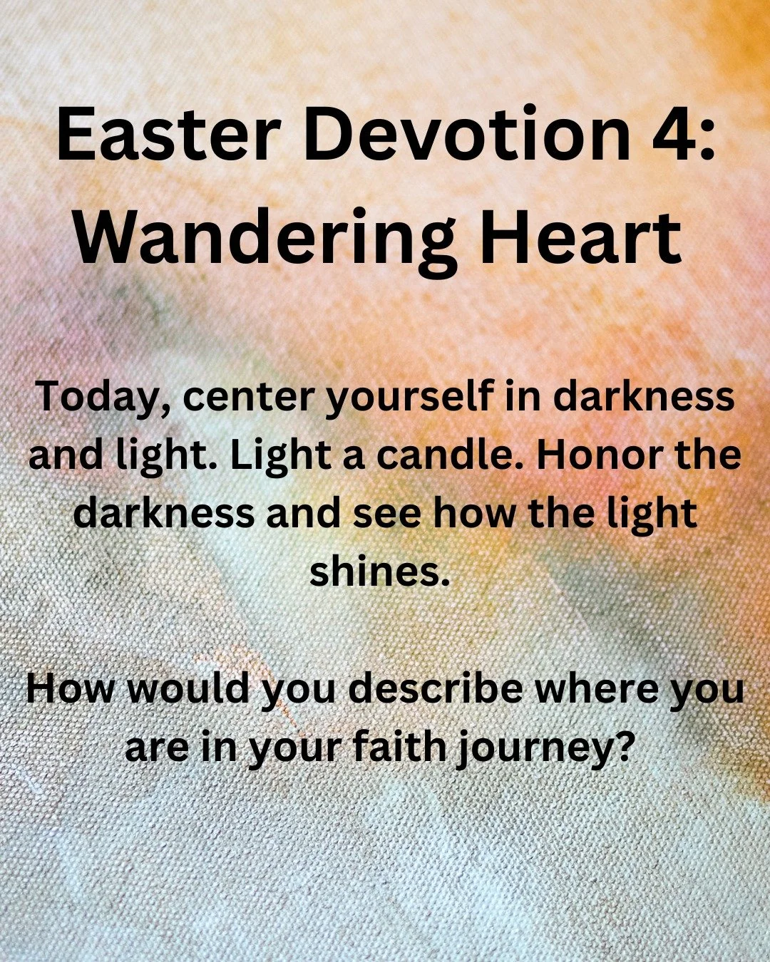 God, I am somewhere between the upper room and the garden. I am somewhere between the garden and the mountain top. I am somewhere between the cross and the foot washing. I am somewhere in between. Continue to guide my faith into deeper waters. Do not