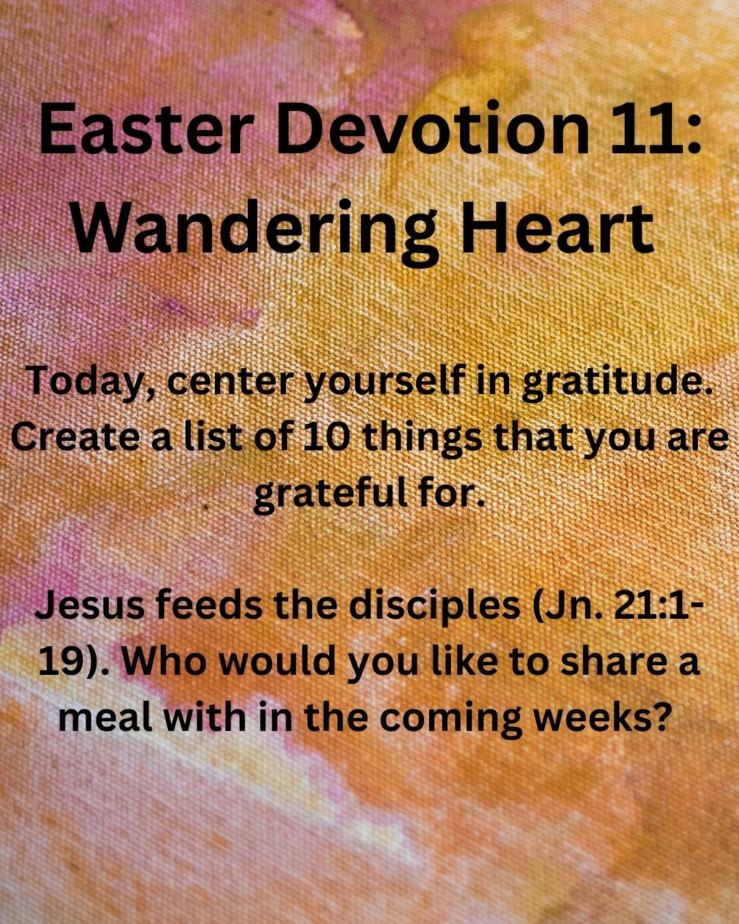 Feeding God, food was at the center of your ministry. You were constantly eating with tax collectors and Pharisees, disciples and Gentiles. You fed the 5,000 and cooked breakfast on the beach. In this way, I know that eating together can be a form of