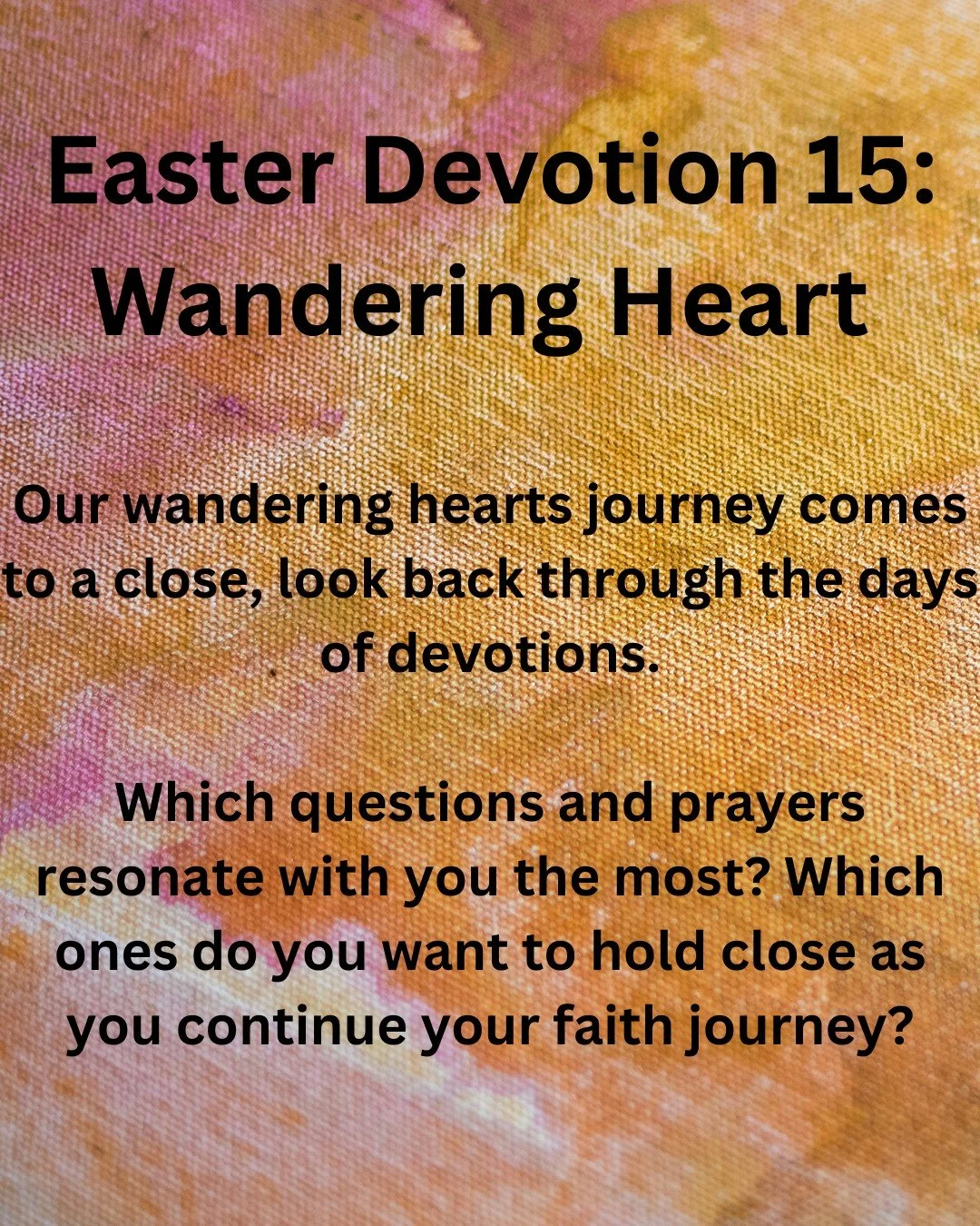 Loving God, I have reached the end of this deck. I have prayed every day for 60 days. I have wandered with Peter and with you. As my journey continues to unfold, help me remember all of the lessons of this season. Help me cherish the gifts of this da