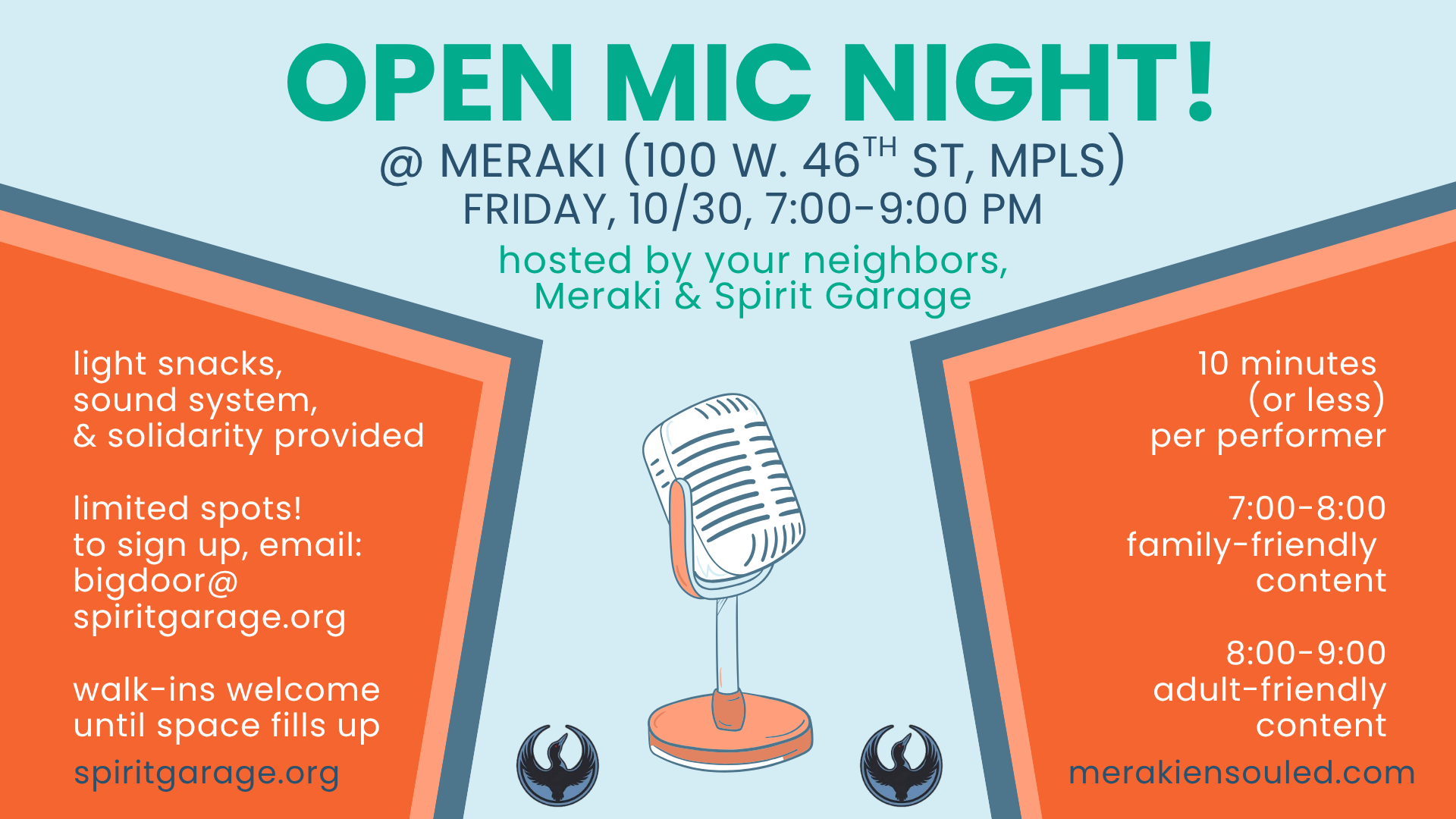 Community Open Mic Night x Meraki