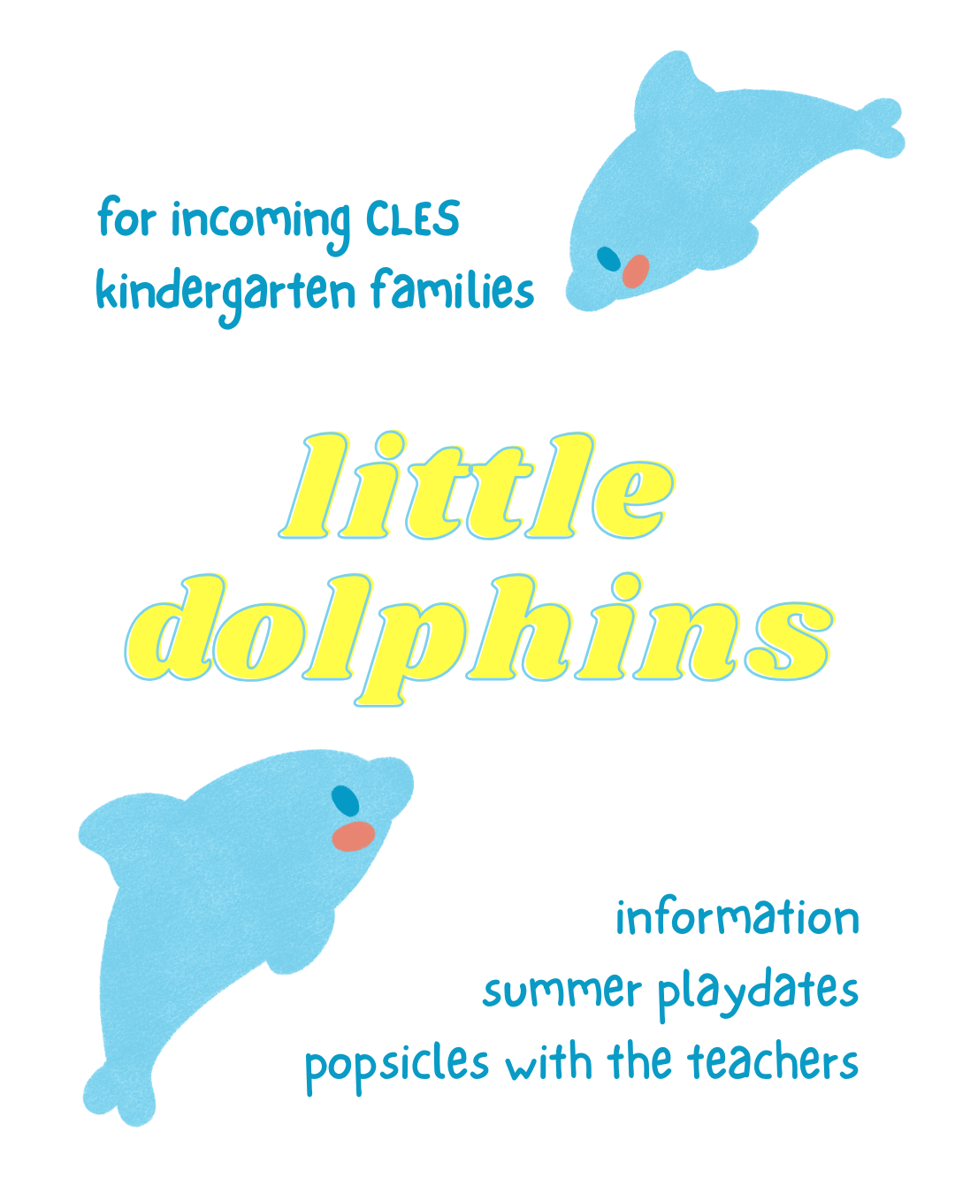 Incoming kindergarten families, join Little Dolphins!