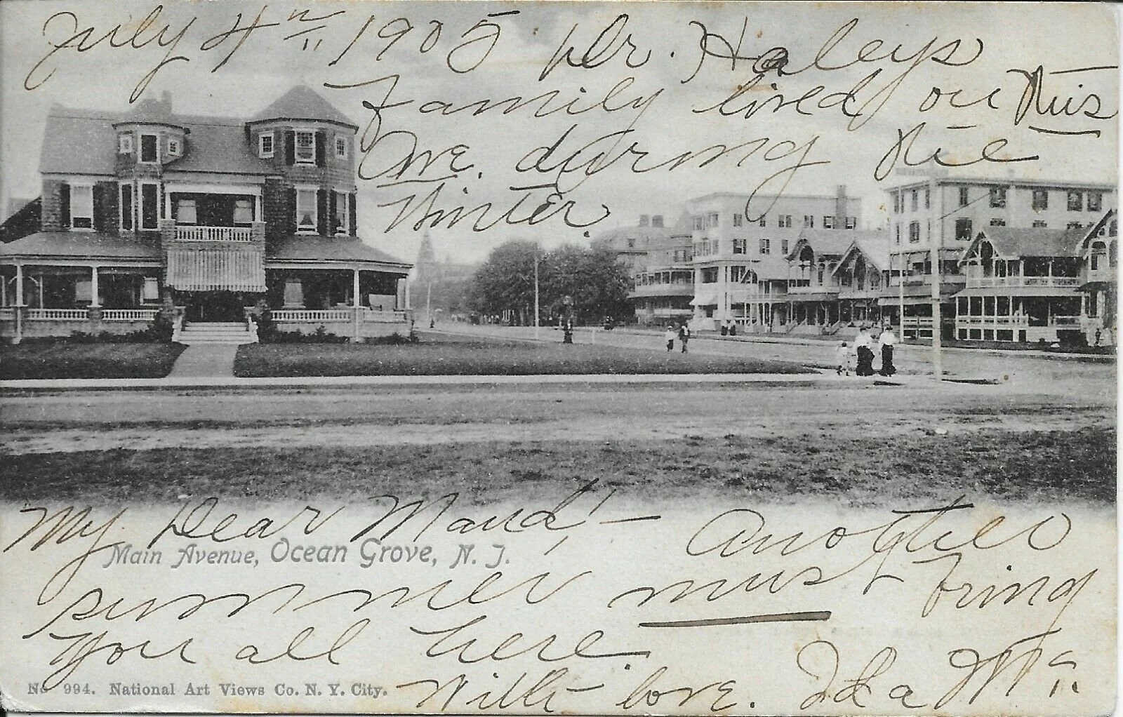 View of Main Ave & Strandvue House (1905)