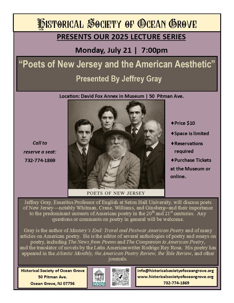 “Poets of New Jersey and the American Aesthetic” Lecture