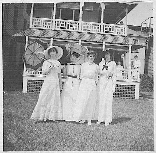 Women in front of 5 Main Ave (built approx. 1881) including Evelyn Norton