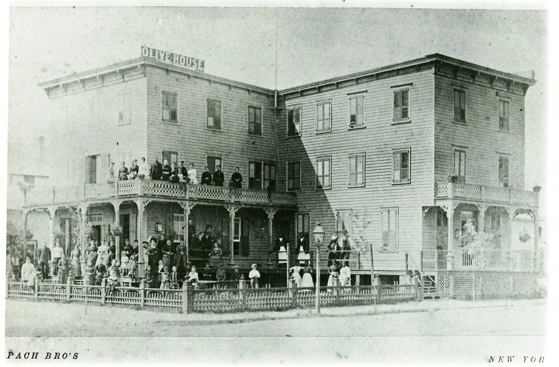 19 Heck Ave (circa 1890s) The Olive House first appeared in the Ocean Grove Record during the 1882 Tree Planting Day and was advertised by 1890 under owner Mary E. Montgomery Schwartz, who made Ocean Grove her permanent home in the early 1880s. After
