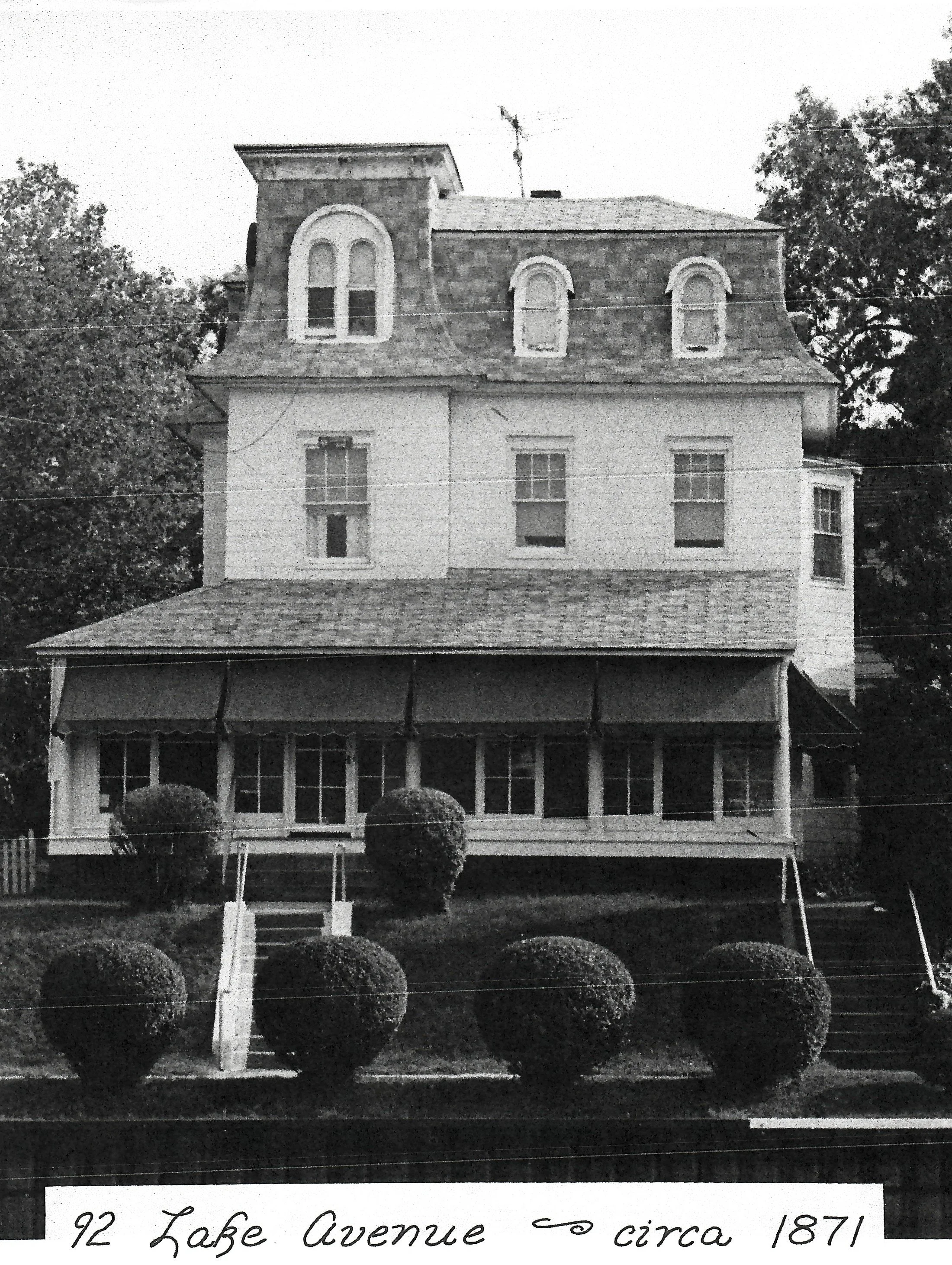 92 Lake Ave "The Lake House" (taken during the bicentennial)