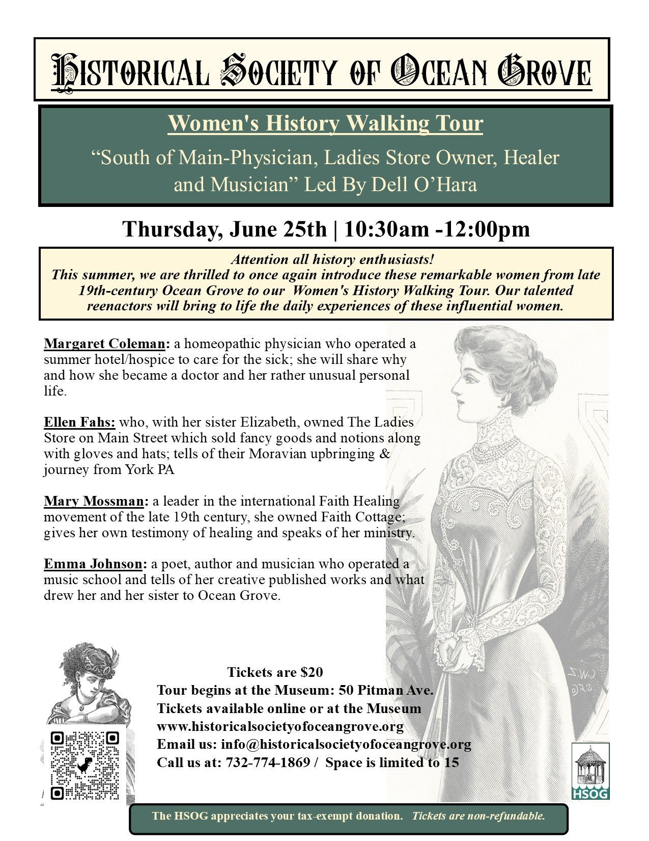 South of Main Women's Walking Tour: The Physician, Ladies Store Owner, Musician and Healer