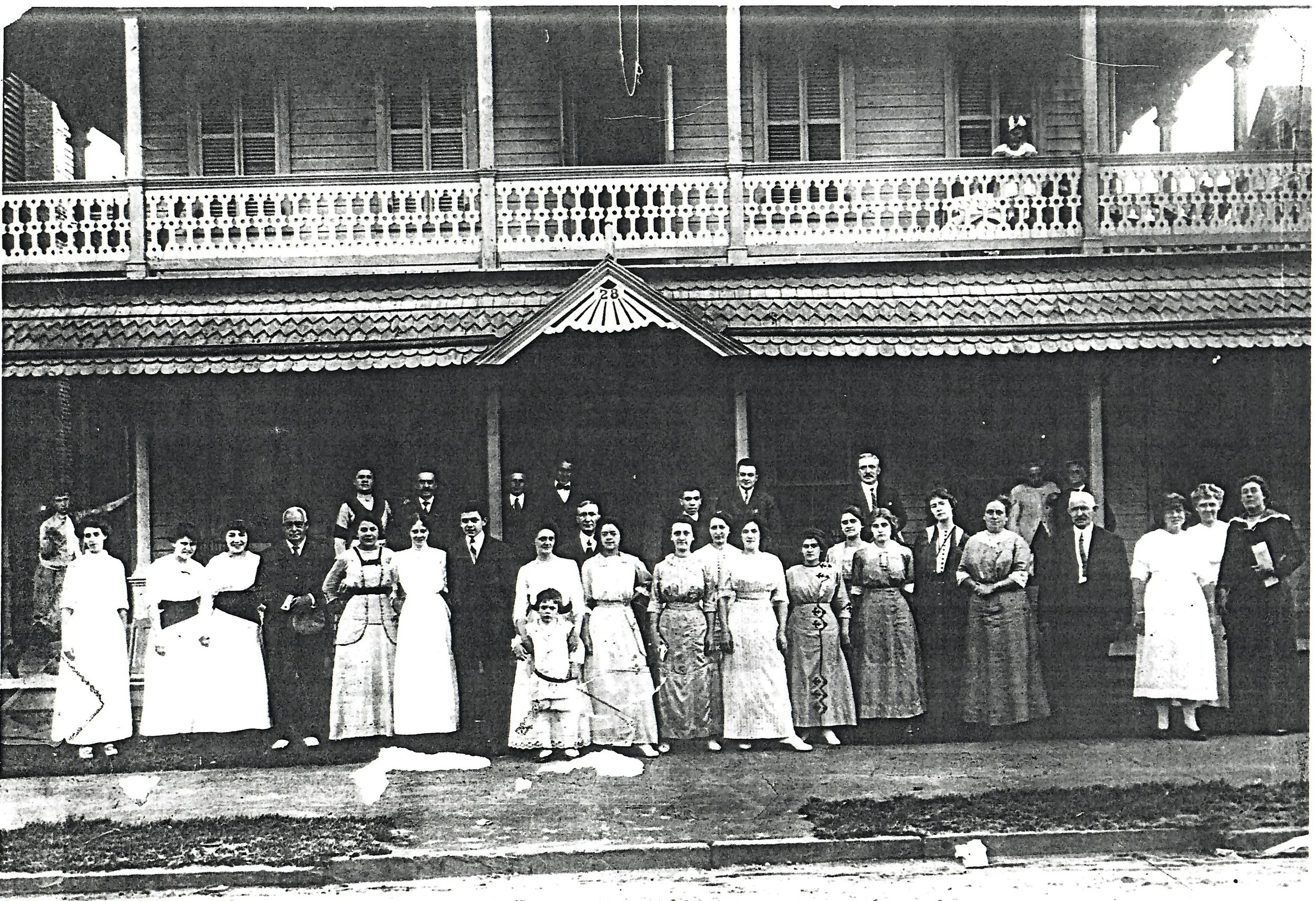 The Sampler Inn: 28 Main Ave (date of photo unknown)Built in 1877 by Sarah C. Boyd, the Aldine Hotel at 28 Main Avenue quickly became a well-regarded Ocean Grove lodging, passing through several operators and undergoing modest enlargements by the 188