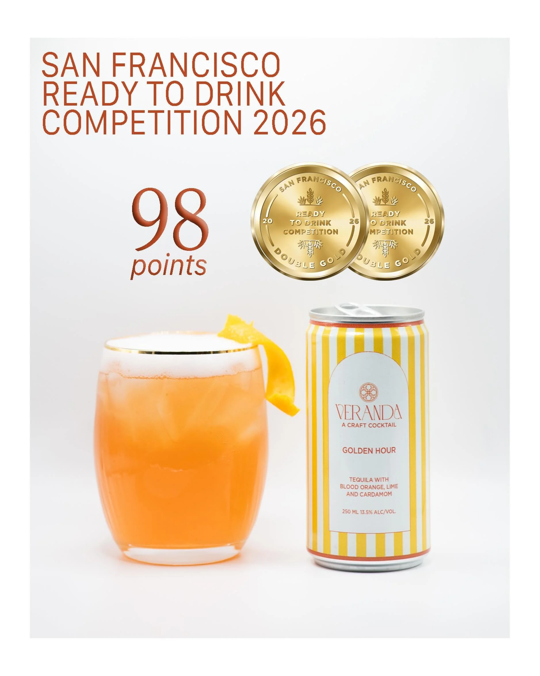 DOUBLE GOLD!

Golden Hour brought home a Double Gold at the @thetastingalliance San Francisco Ready to Drink Competition this week... 98 points! So proud!