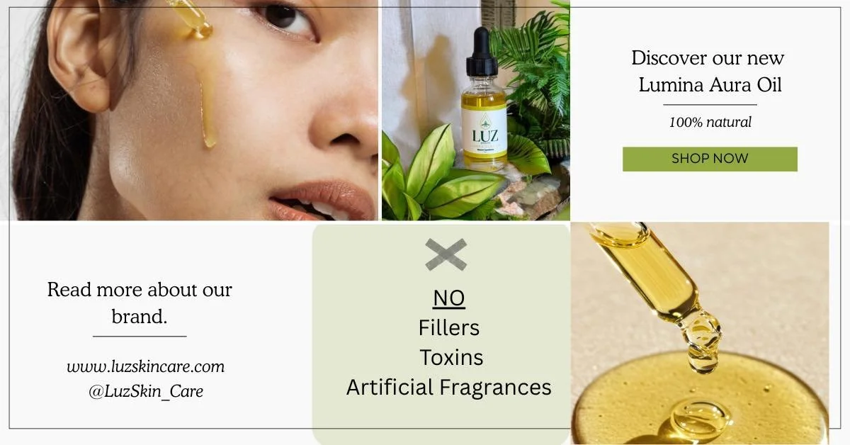 Say hello to your new skincare obsession!
Lumina Aura Oil by Luz Skincare is your all-in-one glow booster ✨
Packed with natural ingredients 🌿, safe for all skin types 🧖&zwj;♀️, and free from toxins &amp; fillers 🚫&mdash;it&rsquo;s time to glow fro