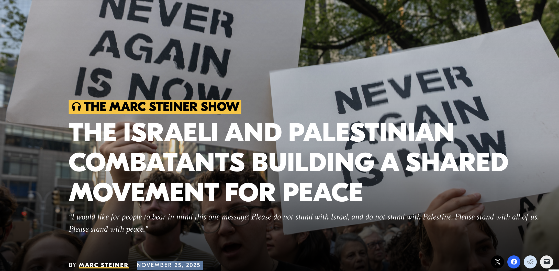 The Israeli and Palestinian combatants building a shared movement for peace