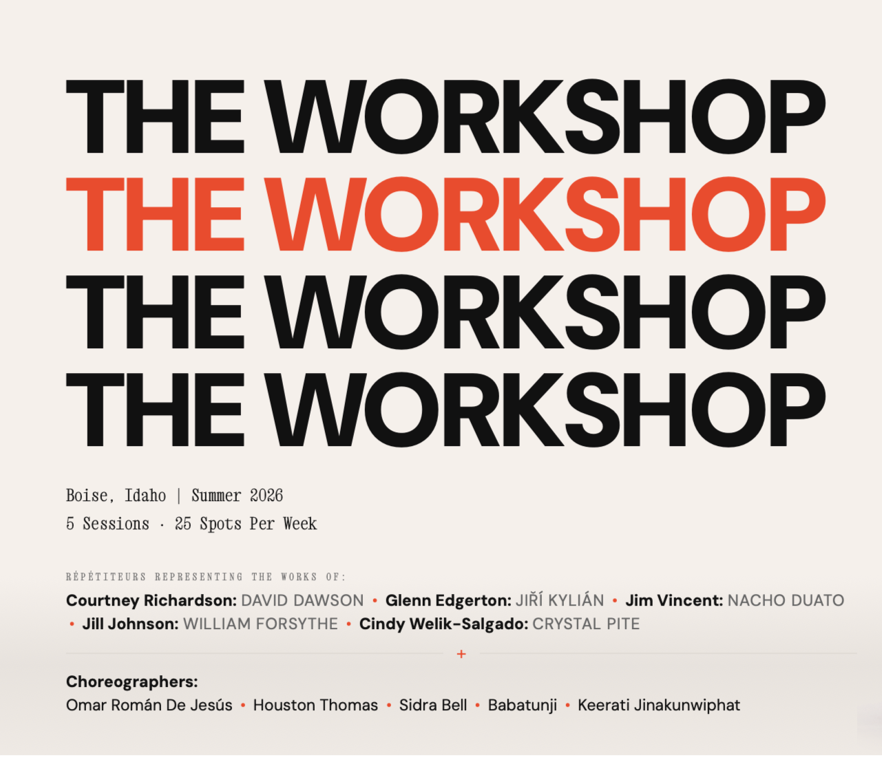 The Workshop - Summer 2026