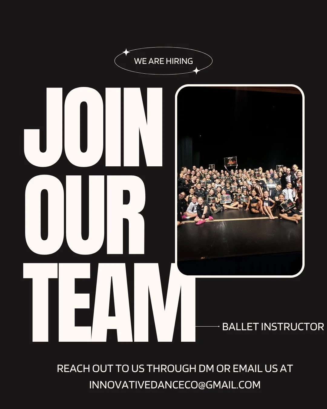 Innovative Dance Company Hiring Ballet Instructors