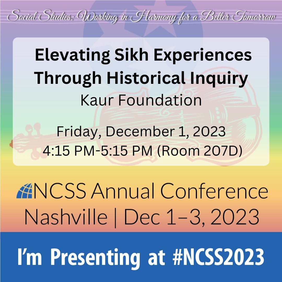 So excited to be back at #NCSS2023! Stop by our booth (440) to enter a raffle for a set of books featuring Sikh characters. We'll be here all day Friday and Saturday. 

And, be sure to come to our presentation &quot;Elevating Sikh Experiences Through