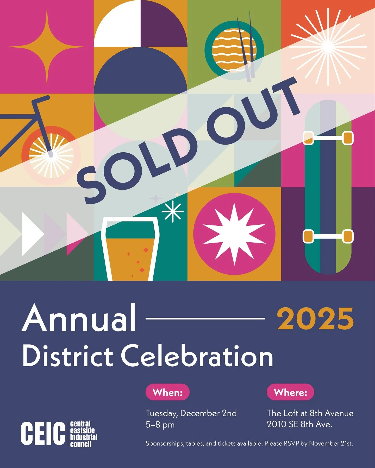 Our Annual District Celebration is&nbsp;officially SOLD OUT! 

Thank you to all our sponsors for helping make this year&rsquo;s event possible. We appreciate your support and partnership in championing the Central Eastside.

We can&rsquo;t wait to ga