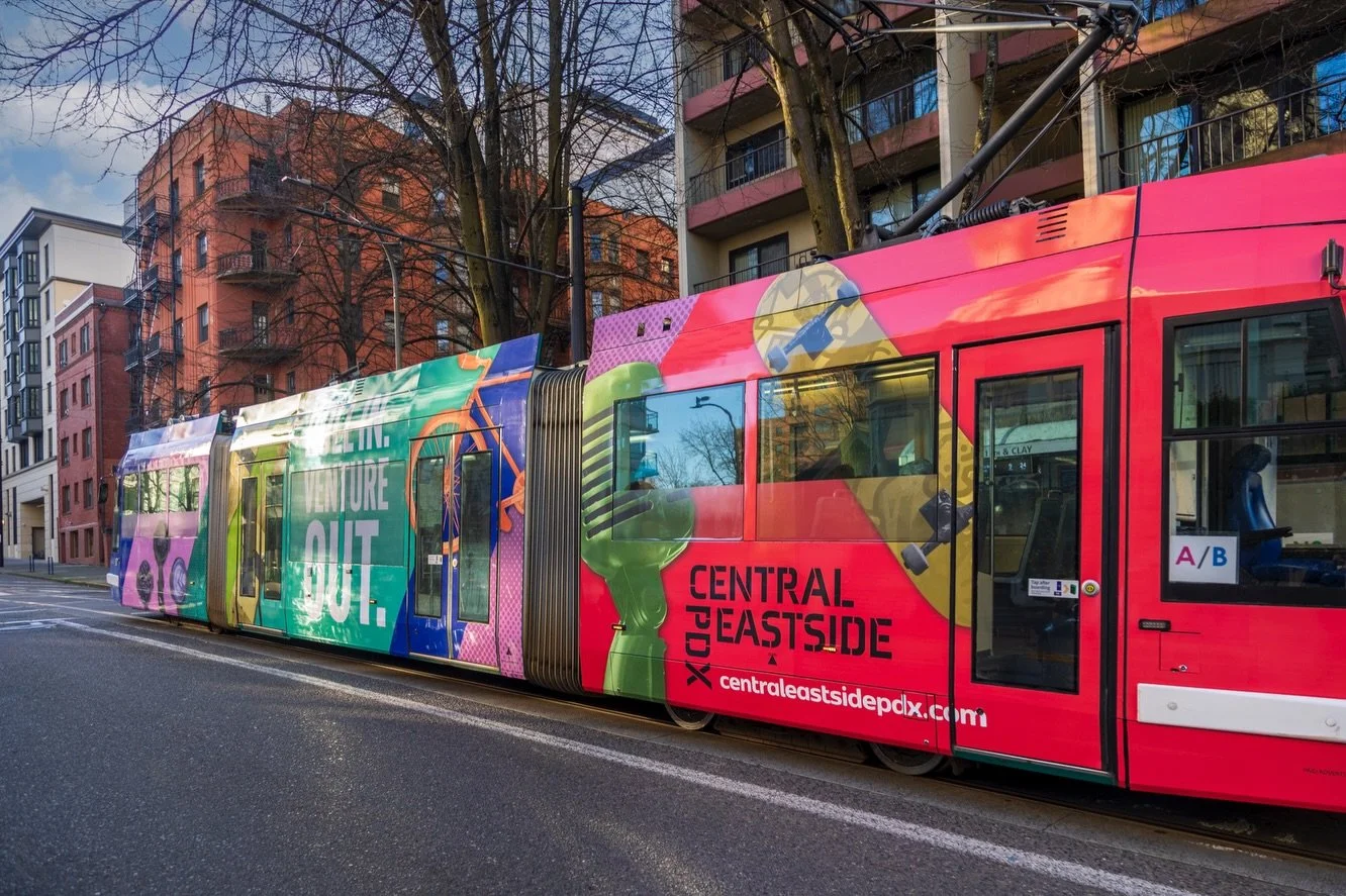 Isn&rsquo;t it gorgeous? 😍 We teamed up with @pdxstreetcar to &ldquo;roll&rdquo; out this Central Eastside PDX&ndash;inspired wrap, and we&rsquo;re beyond excited to finally share it with you.

As the wrap says: Roll In. Venture Out. Catch a ride on