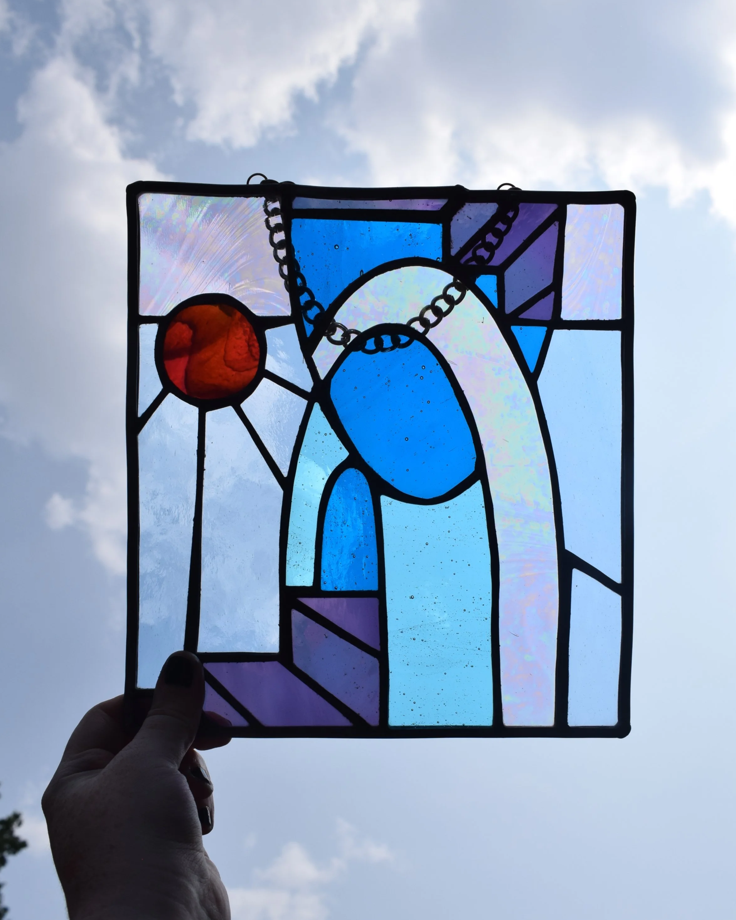 Stairway to Somewhere Stained Glass Window