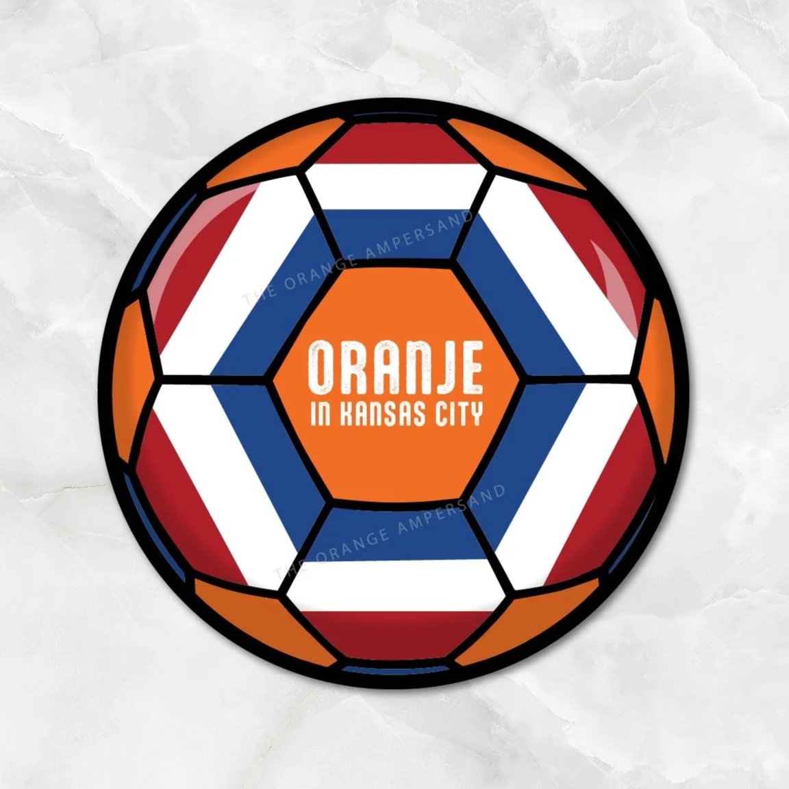 The Netherlands Oranje Flag Soccer Ball Sticker