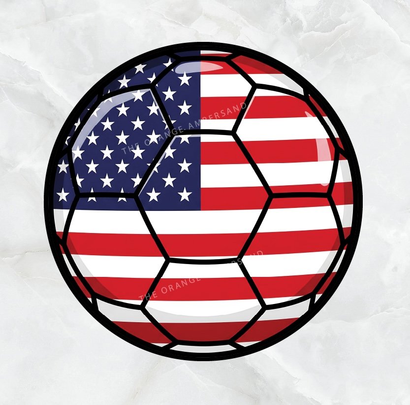 USA Flag Soccer Ball Sticker