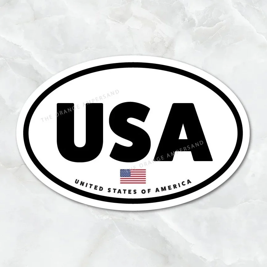 USA Country Code Oval Sticker
