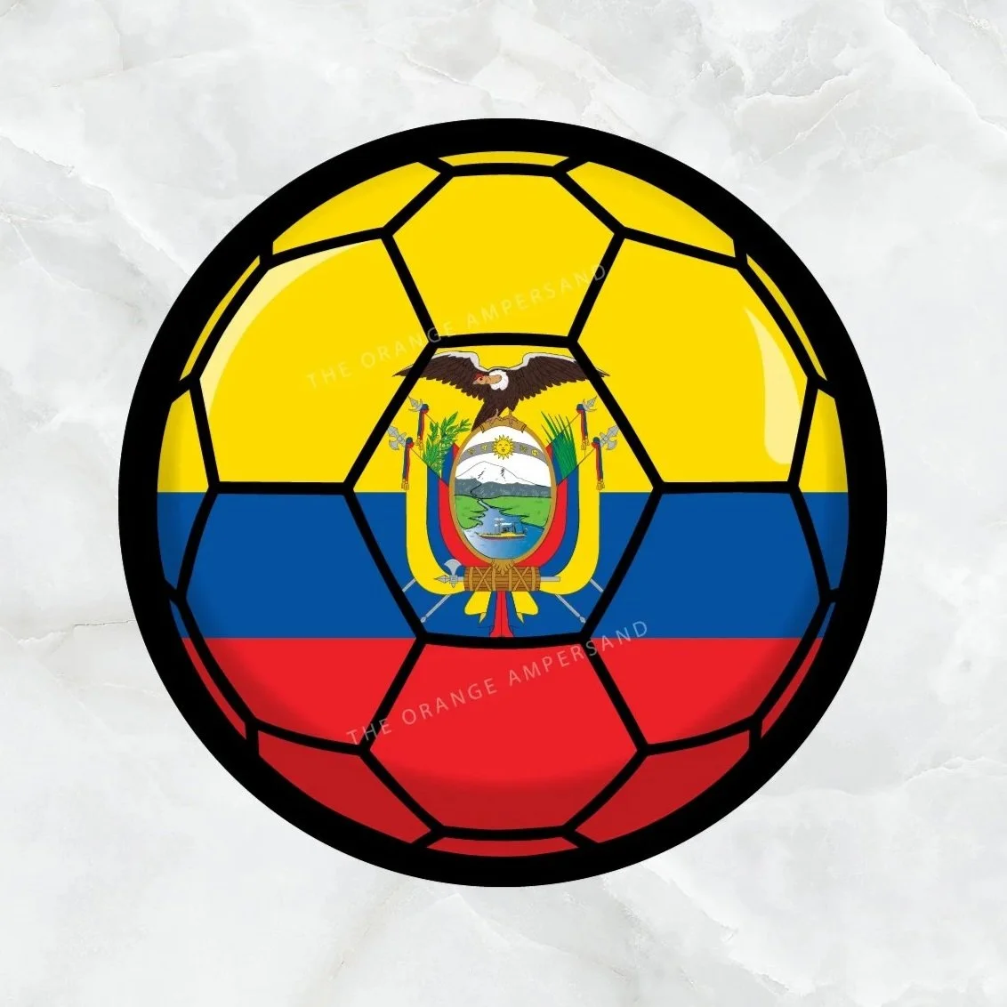 Ecuador Flag Soccer Ball Sticker