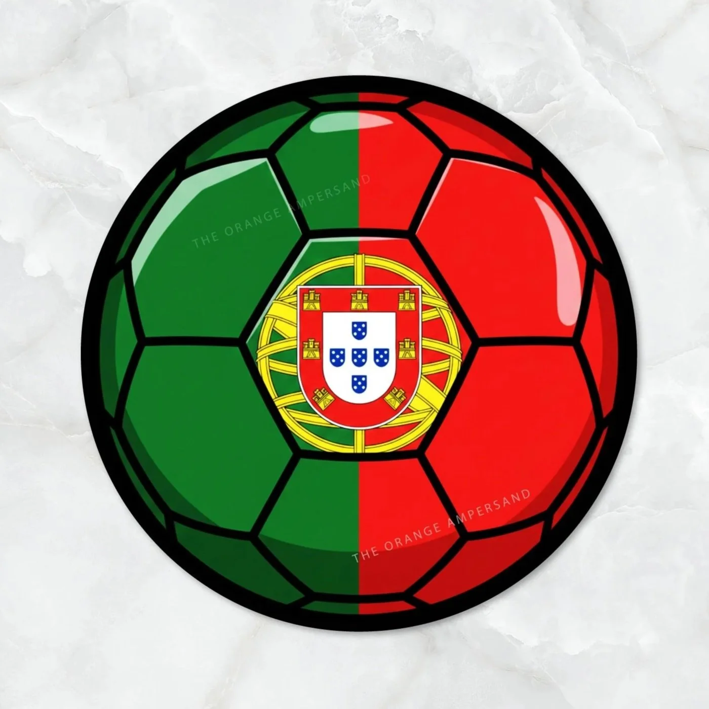 Portugal Flag Soccer Ball Sticker