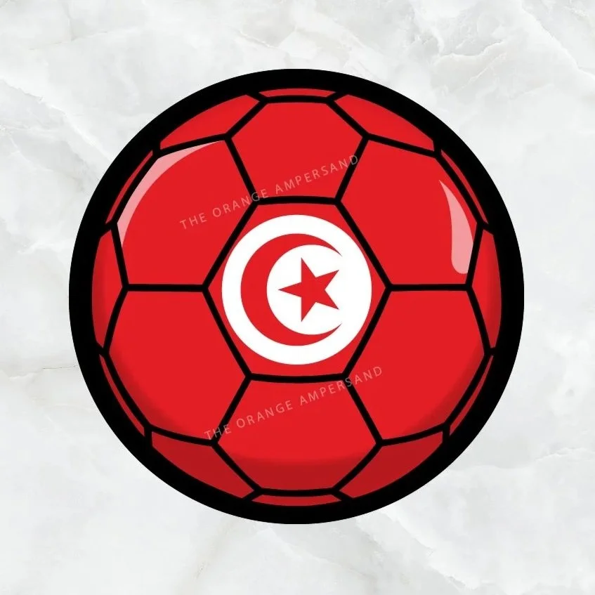 Tunisia Flag Soccer Ball Sticker