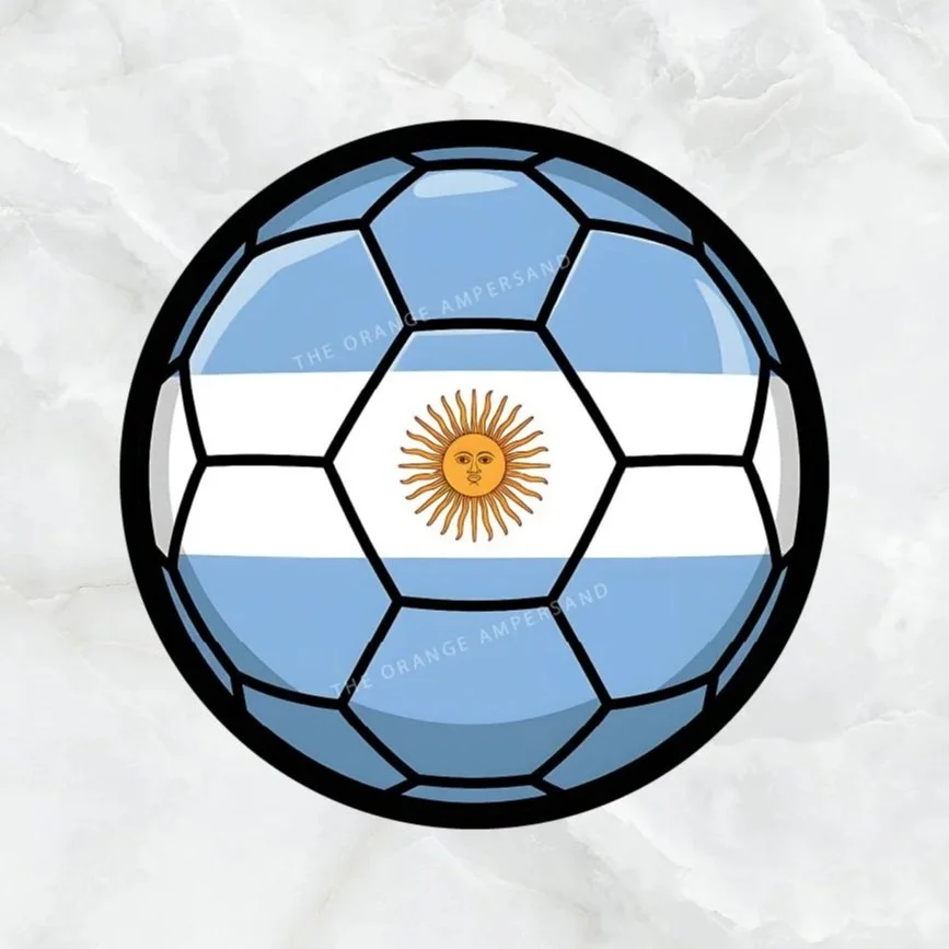 Argentina Flag Soccer Ball Sticker
