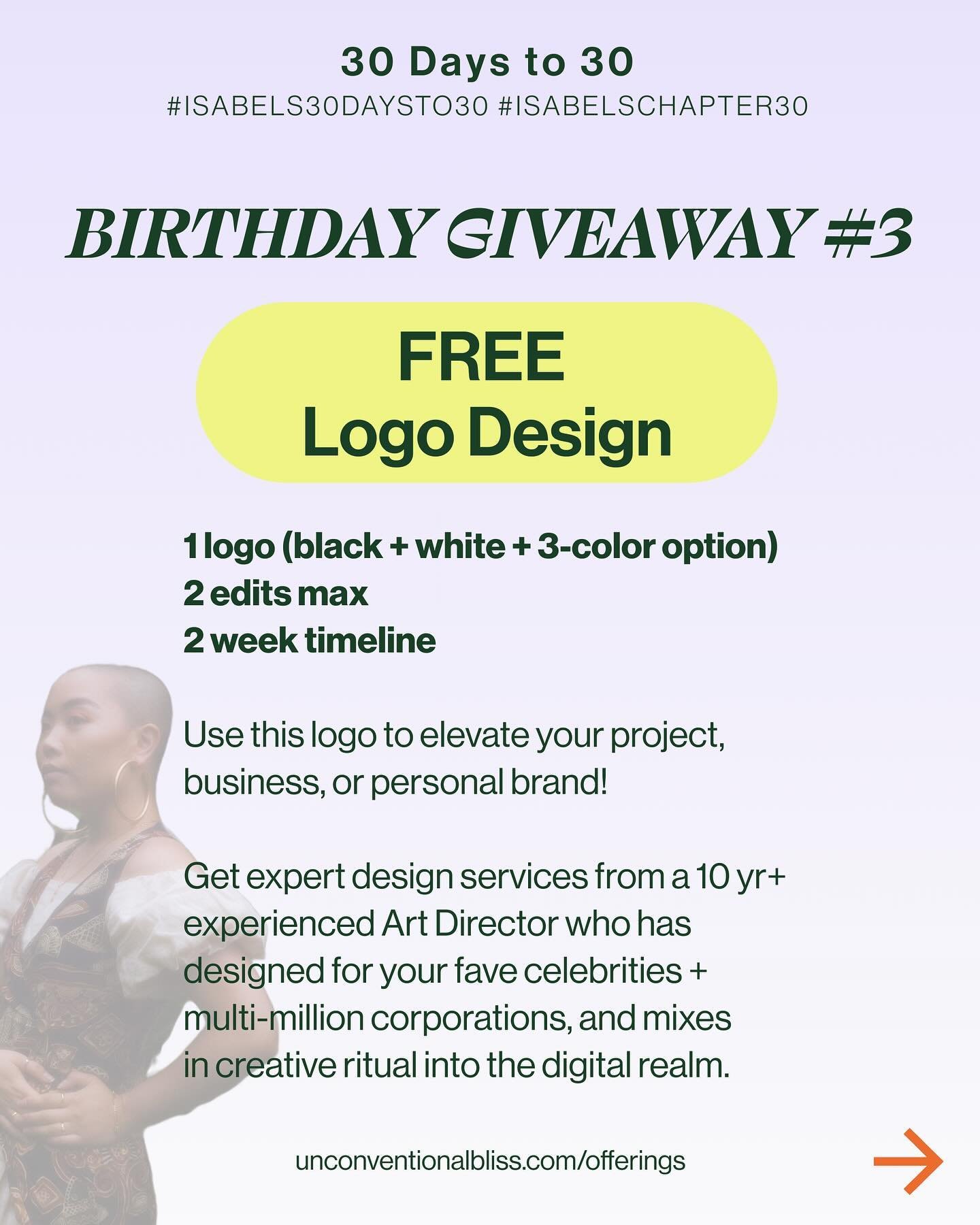 ‼️FREE LOGO DESIGN GIVEAWAY!‼️

We are already at Bday Giveaway #3 and ya&rsquo;ll this is a BIG ONE.

I am not just celebrating my 30th bday all month long&hellip;

I am celebrating my new soulful design service that is feeling just SO SO GOOD.

In 