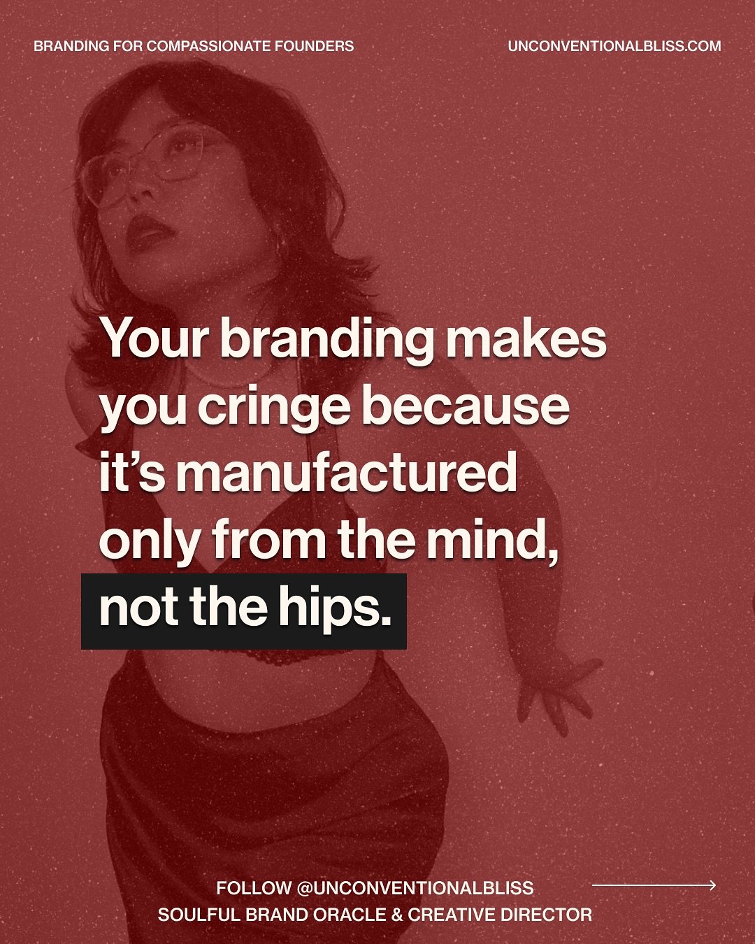 Your branding makes you cringe because it&rsquo;s manufactured only from the mind, not the hips.
​
Your womb is yearning to speak through you.
Your portal for life is being denied entry.
​
But when I finally let my sensual creative play lead me, ever