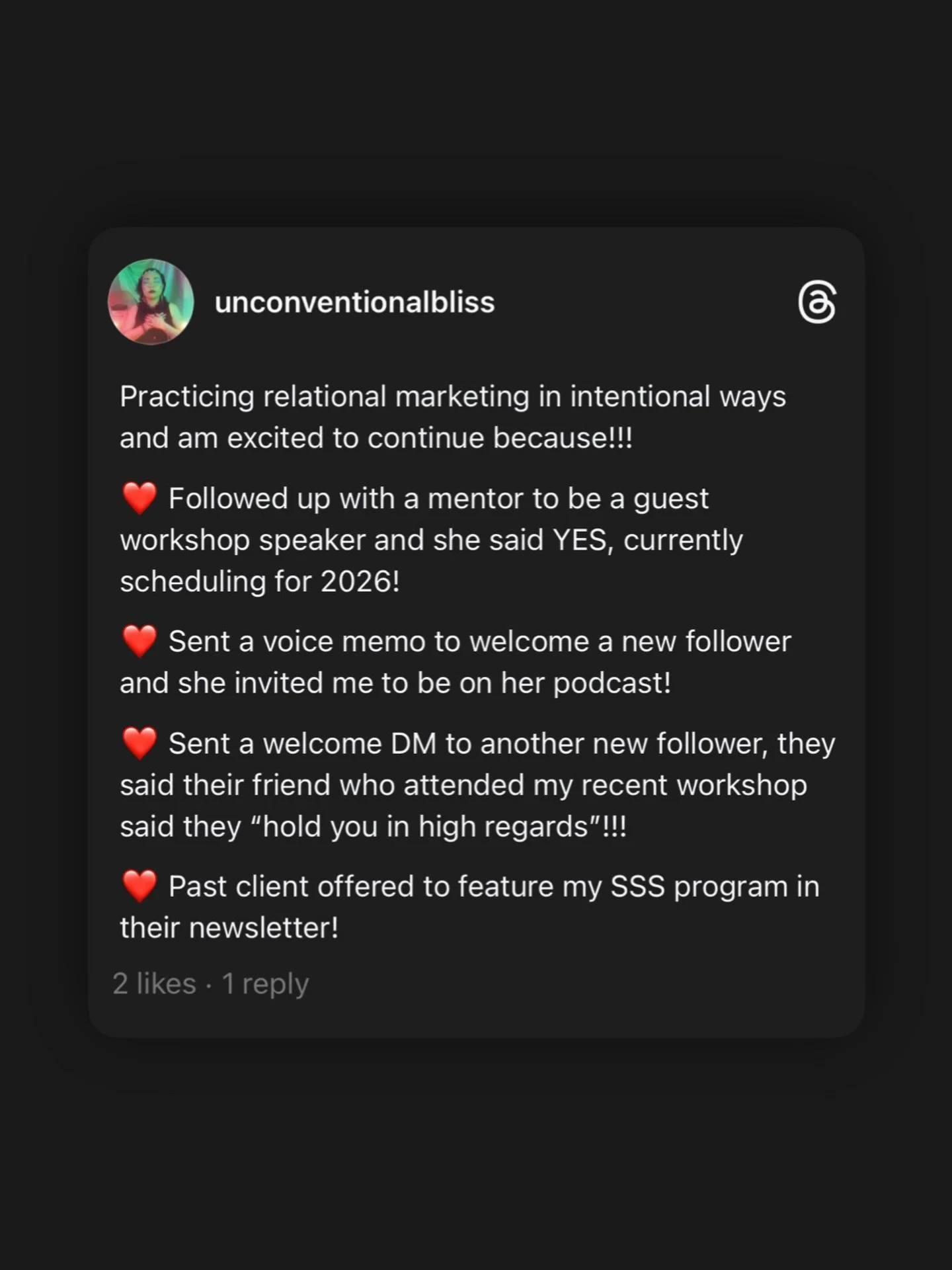 Genuine, intentional community building is at the heart of how I move 🥰