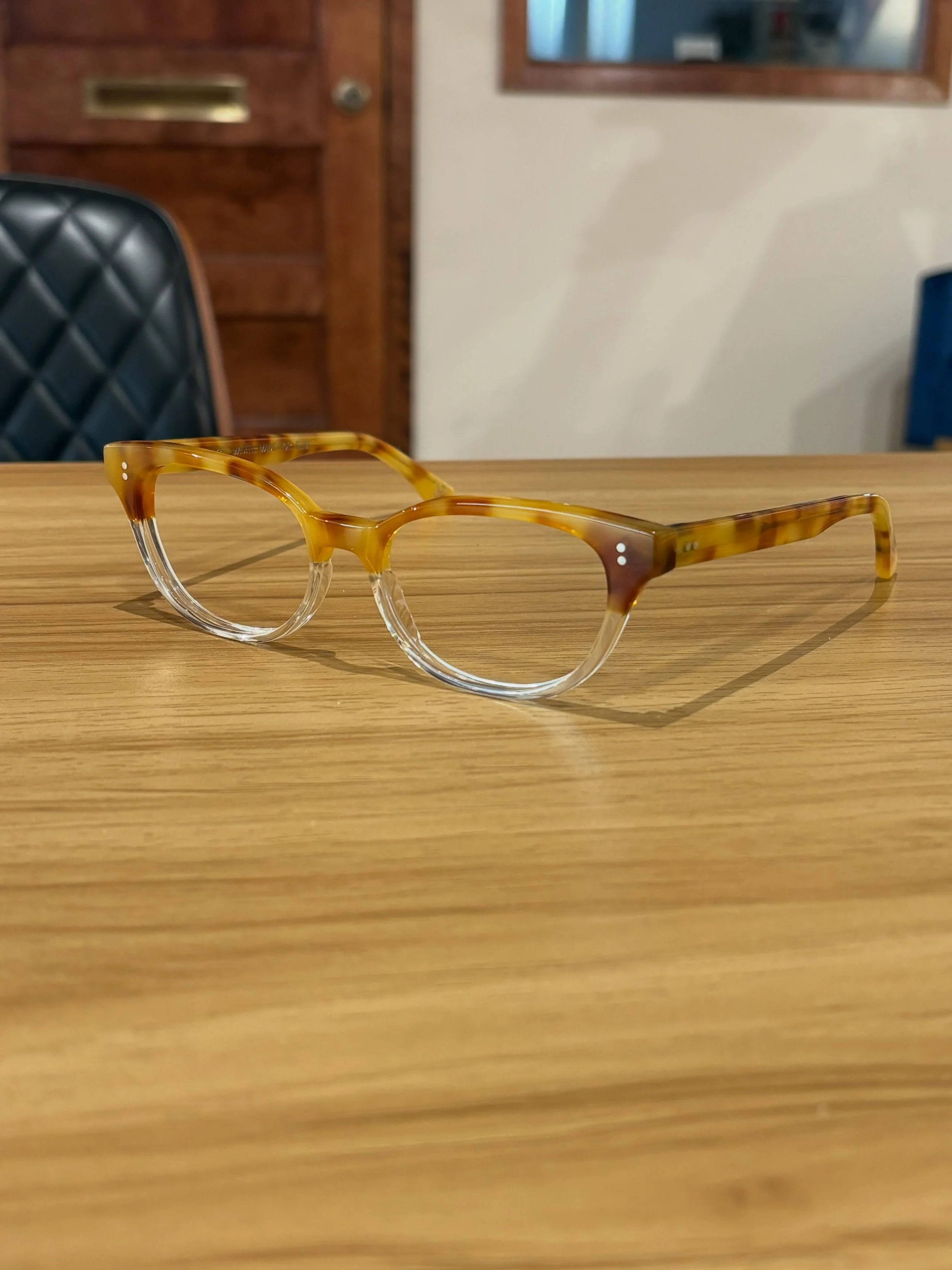 Butterscotch and champagne&hellip;I don&rsquo;t know if I would consume them together, but on this frame they WORK! #bespoke #fargomoorhead #downtownfargo #maker #eyewearfashion