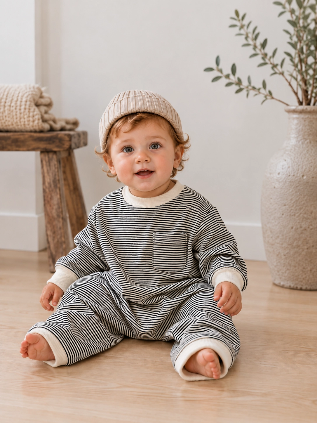 Striped Cozy Romper
