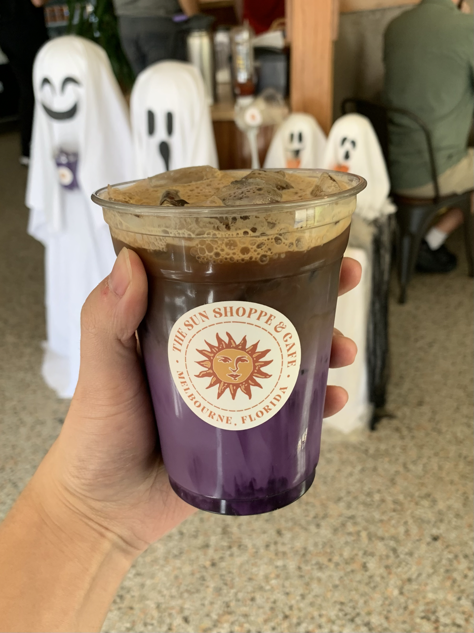 Iced Coffee with Ube Syrup