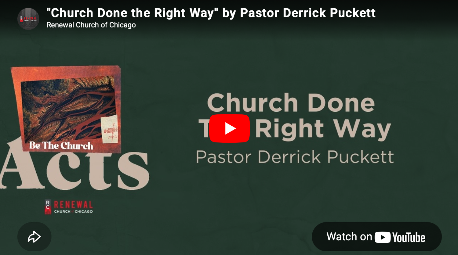 “Church Done The Right Way” -Pastor Derrick Puckett