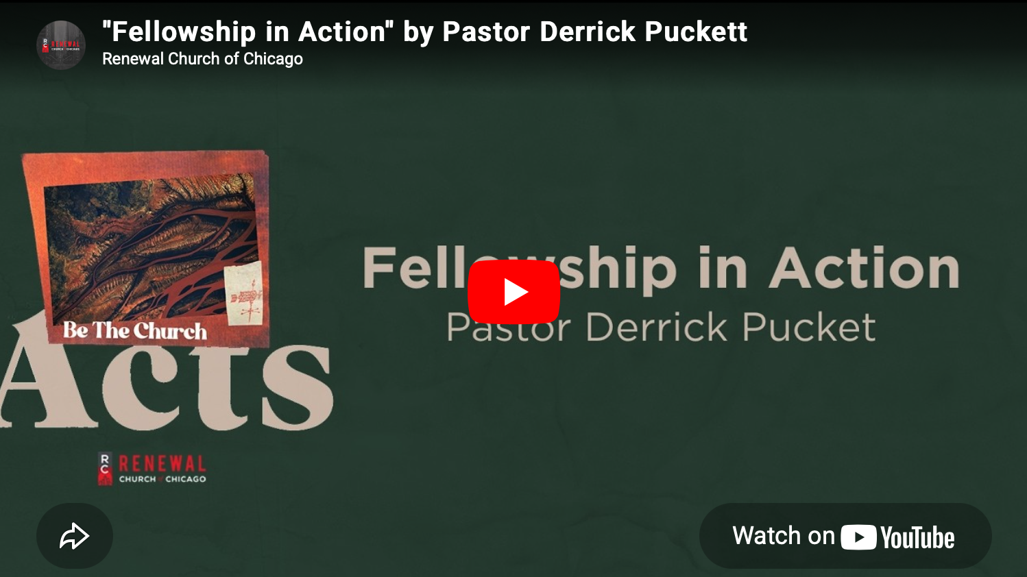“Fellowship IN Action” -Pastor Derrick Puckett